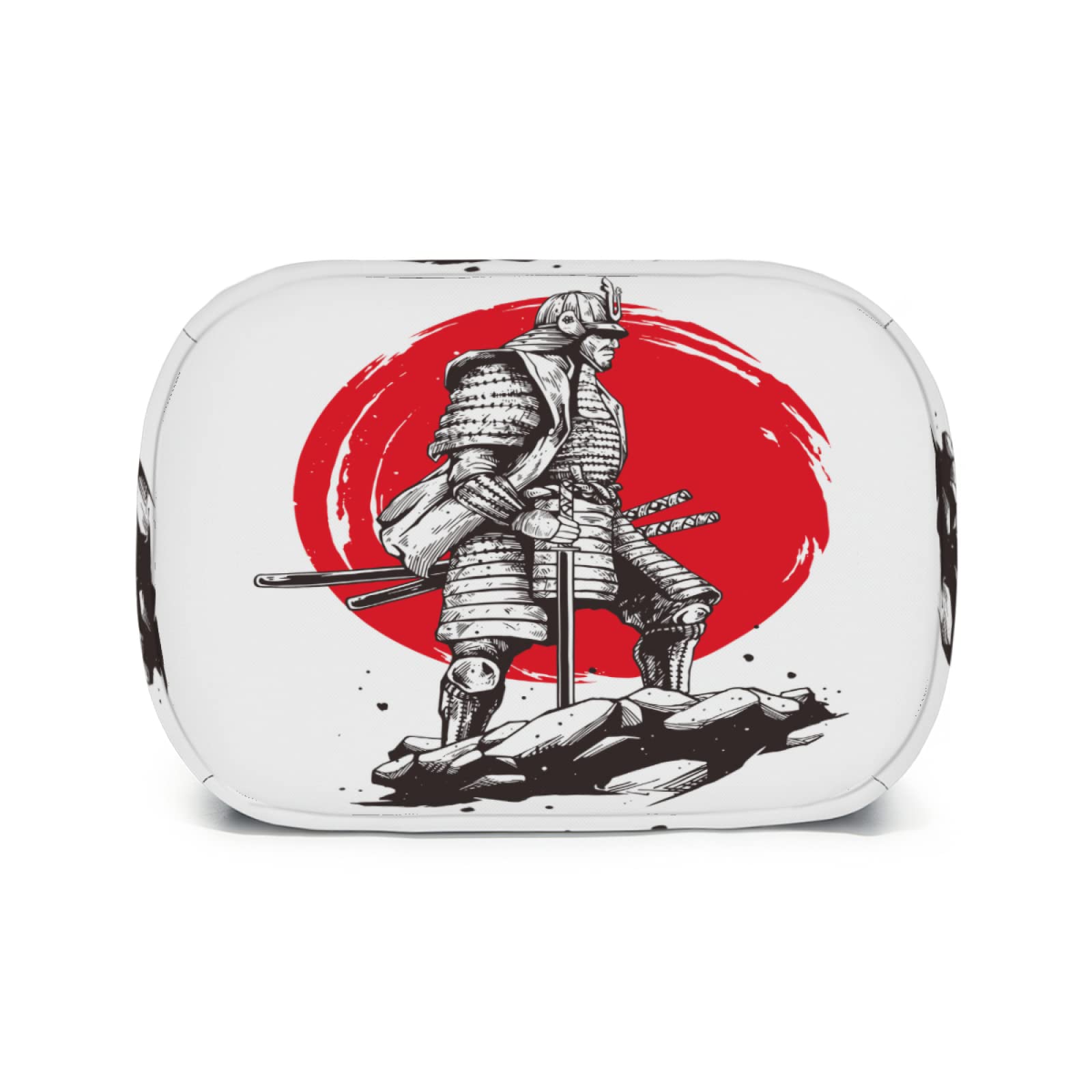 Japanese Samurai Warrior Lunch Tote Bag - Insulated Reusable Lunch Box with Front Pocket for Men & Women | Perfect for School, Office, Picnic & Daily Commute