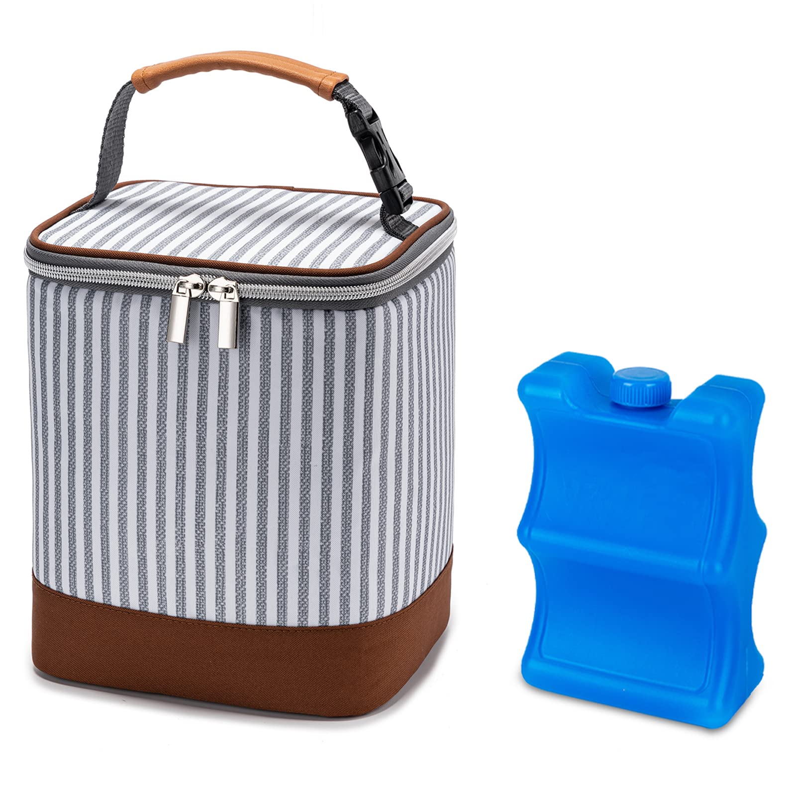 Insulated Breast Milk Cooler Bag with Ice Pack - Holds 4 Baby Bottles (9oz Each) for Nursing Moms | Perfect for Daycare, Travel & On-the-Go Use | Adjustable Shoulder Strap Included