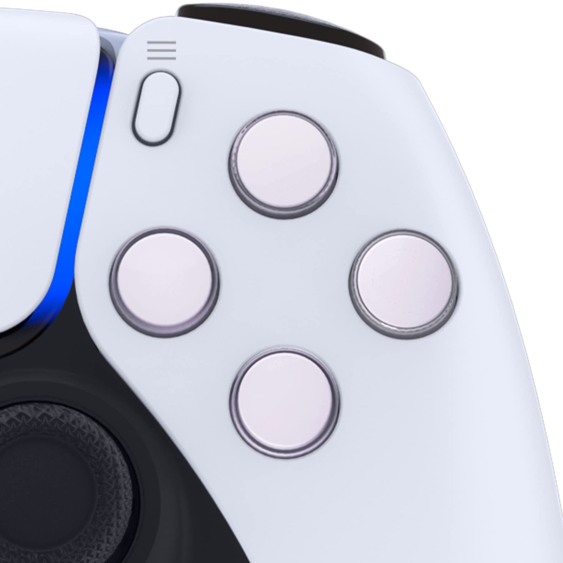 eXtremeRate White & Clear Custom D-Pad & Action Buttons Replacement for PS5 Controller - Enhanced Gaming Performance for FPS, Racing & Fighting Games - Ideal for Competitive Gaming, Long Play Sessions & Esports Tournaments - Perfect for PS5, PC & Streaming Setups