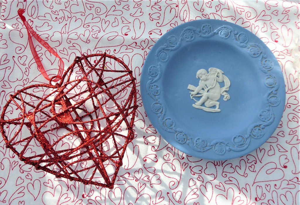 Vintage Wedgwood Blue Jasperware Dish - Cupid Stringing His Bow Small Plate & Teabag Caddy (1980) | Elegant Tea Serving & Home Decor