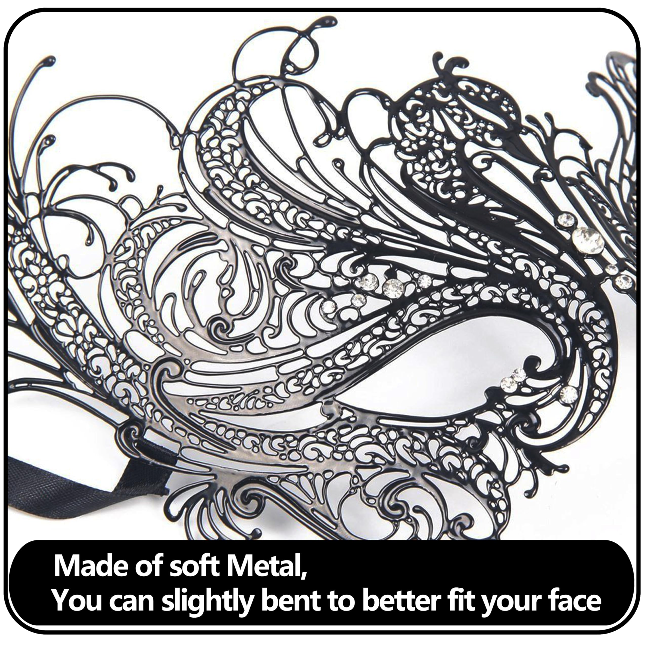 Elegant Metal Laser Cut Venetian Masquerade Mask for Women - Perfect for Costume Parties, Balls, and Mardi Gras Celebrations