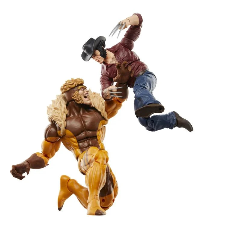 Wolverine 50th Anniversary Marvel Legends Action Figures - Logan and Sabretooth Two-Pack Set for Collectors & Superhero Fans | Perfect for Display, Gifts, and Comic Book Enthusiasts