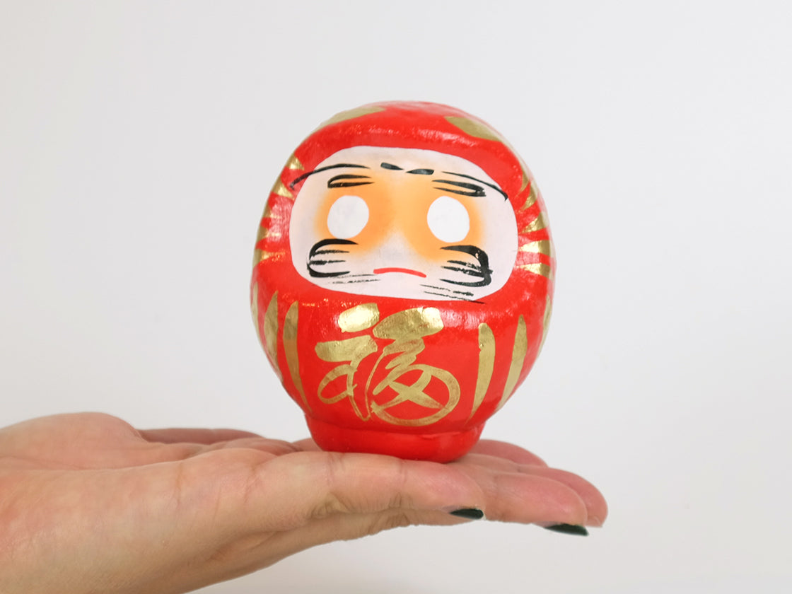Daimonya Daruma Doll Pair Set - Japanese Lucky Charm for Home & Office Decoration | Perfect for New Year, Business Success & Good Fortune