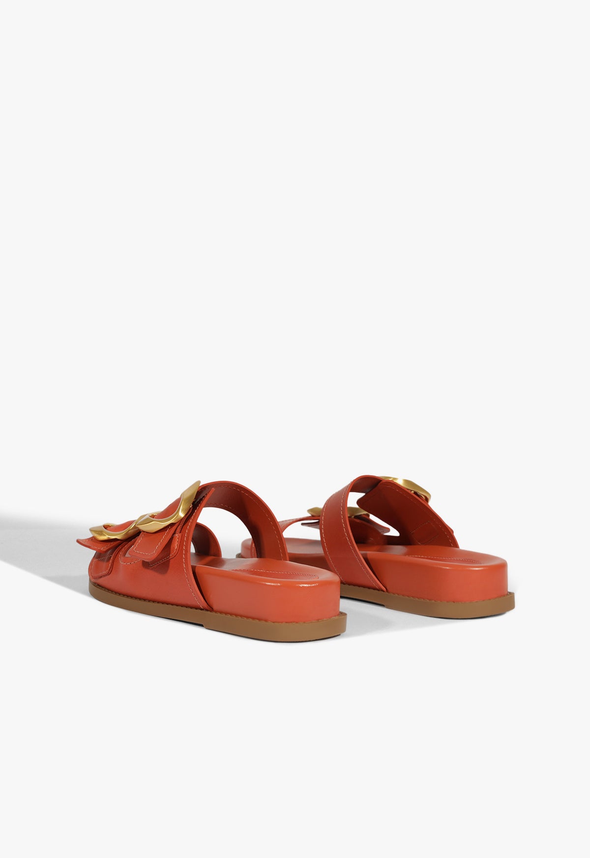 Olga Orange Leather Sporty Sandal - Women's Fashion Casual Sandals for Walking, Beach & Summer Outfits
