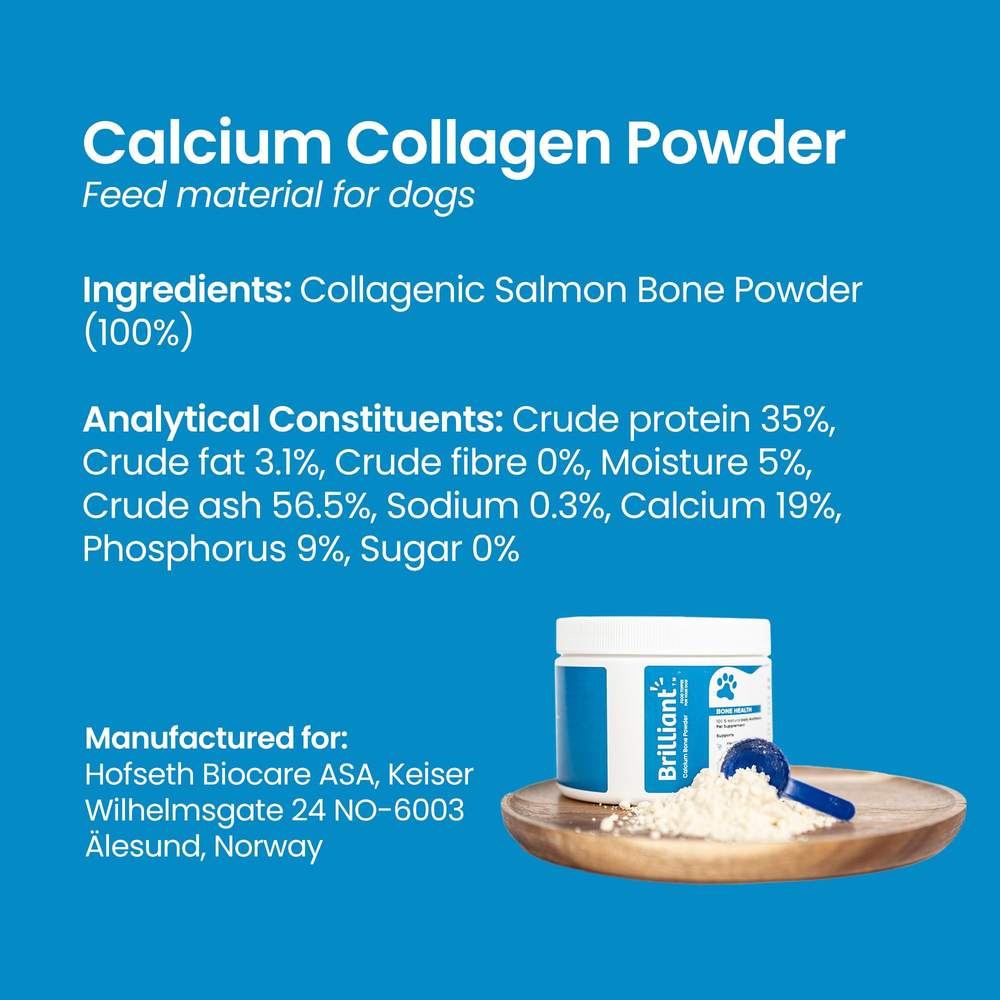 Premium 100% Natural Calcium Hydroxyapatite Powder for Dogs - Bioavailable Bone & Joint Supplement with Collagen | Low-Fat Calcium Bone Meal for Strong Bones & Healthy Joints | Ideal for Senior Dogs & Active Pets (200g) | Supports Mobility & Bone Health for Daily Wellness