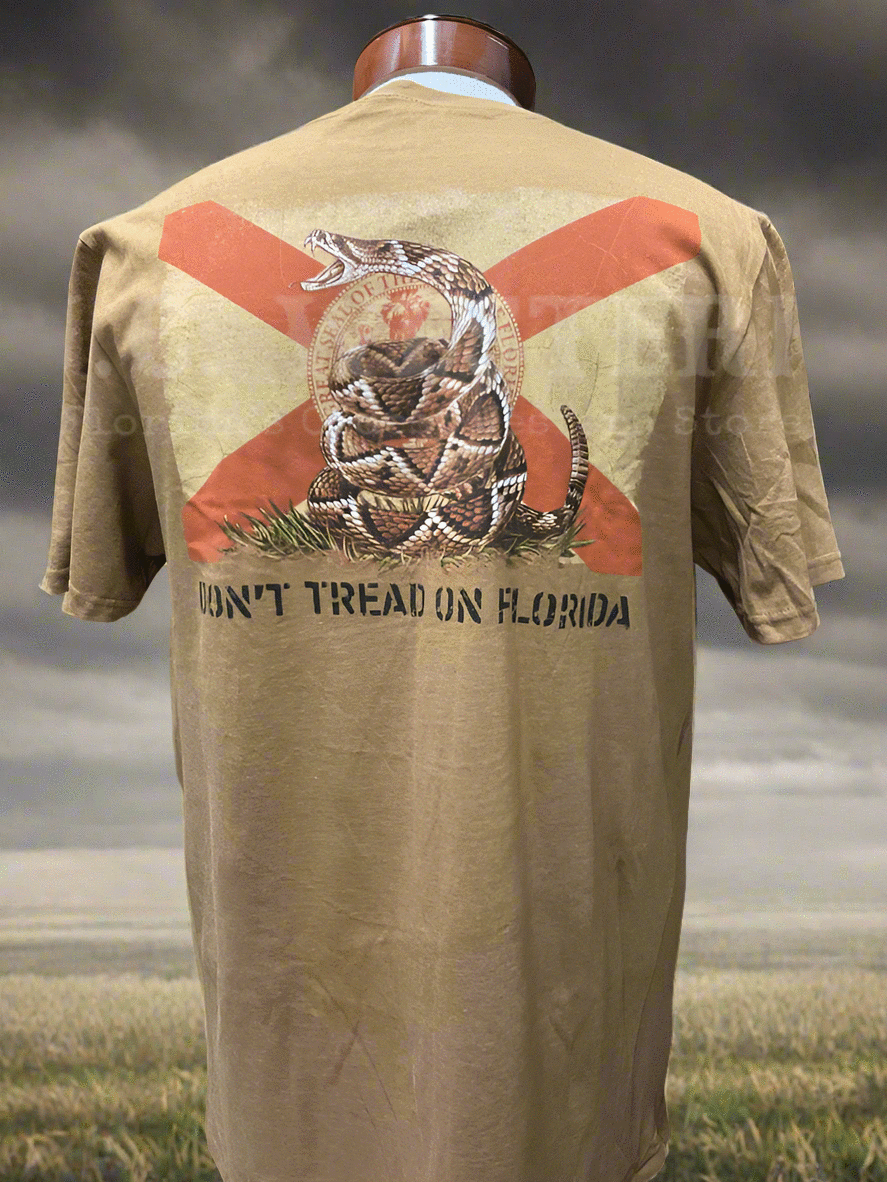FloGrown FGM 1804 Men's 'Don't Tread On Florida' Patriotic Graphic T-Shirt - Copper Color - Perfect for Florida Pride, Political Events & Casual Wear