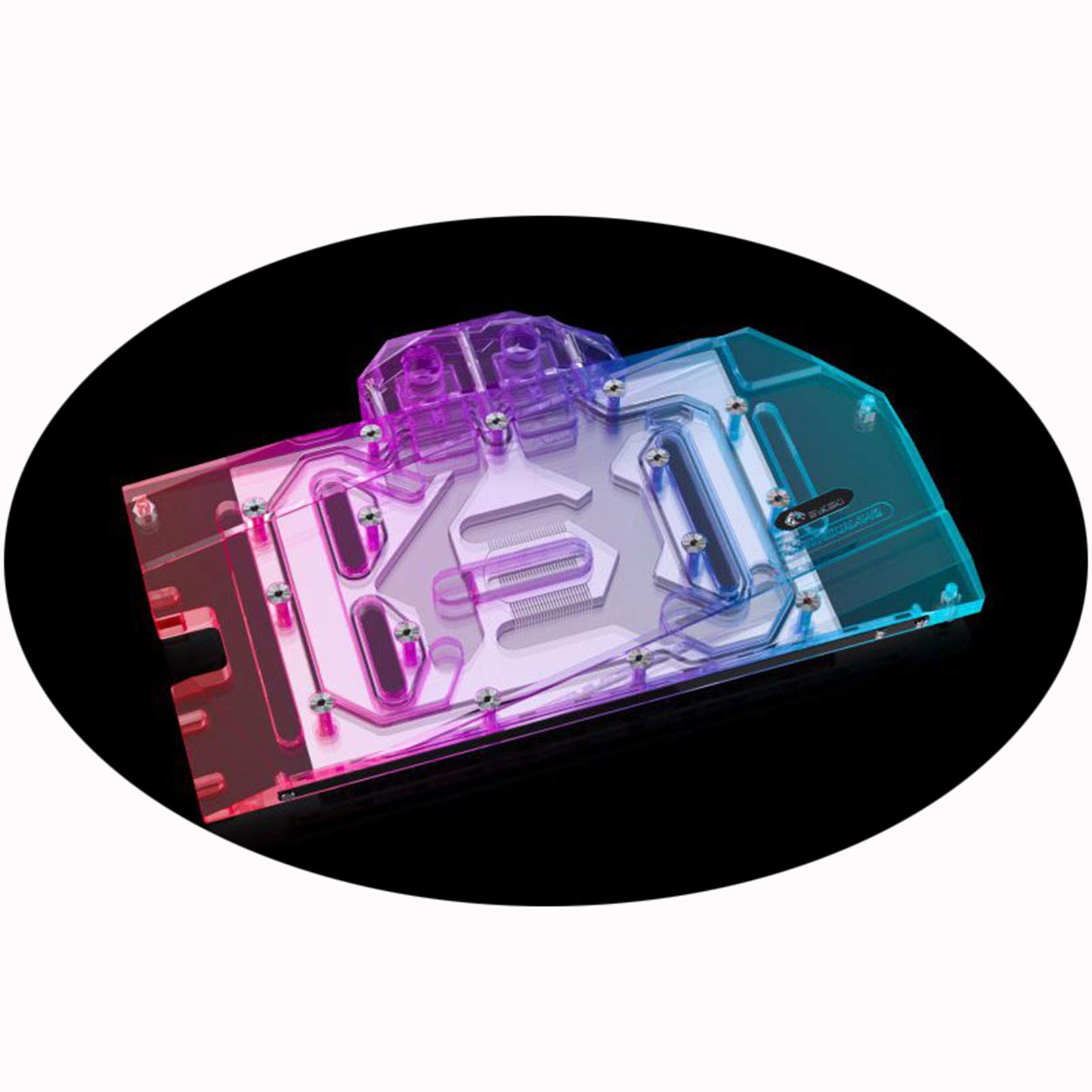 Bykski Copper GPU Water Block Cooler with 5V 3-Pin ARGB Aura Sync LED - Compatible with ASUS Dual TUF RTX 3070/3060 Ti 8G Gaming PC - High Performance Liquid Cooling for Extreme Overclocking & Silent Gaming Rigs