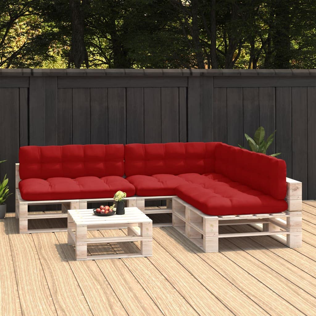 Premium Replacement Pallet Sofa Cushions Set of 7 - Indoor/Outdoor Garden Furniture Cushions, Universal Fit, Durable Upholstery Fabric, Wear-Resistant Red Cushions (Fast Shipping) - Perfect for Patio, Deck, Backyard & Living Room Furniture