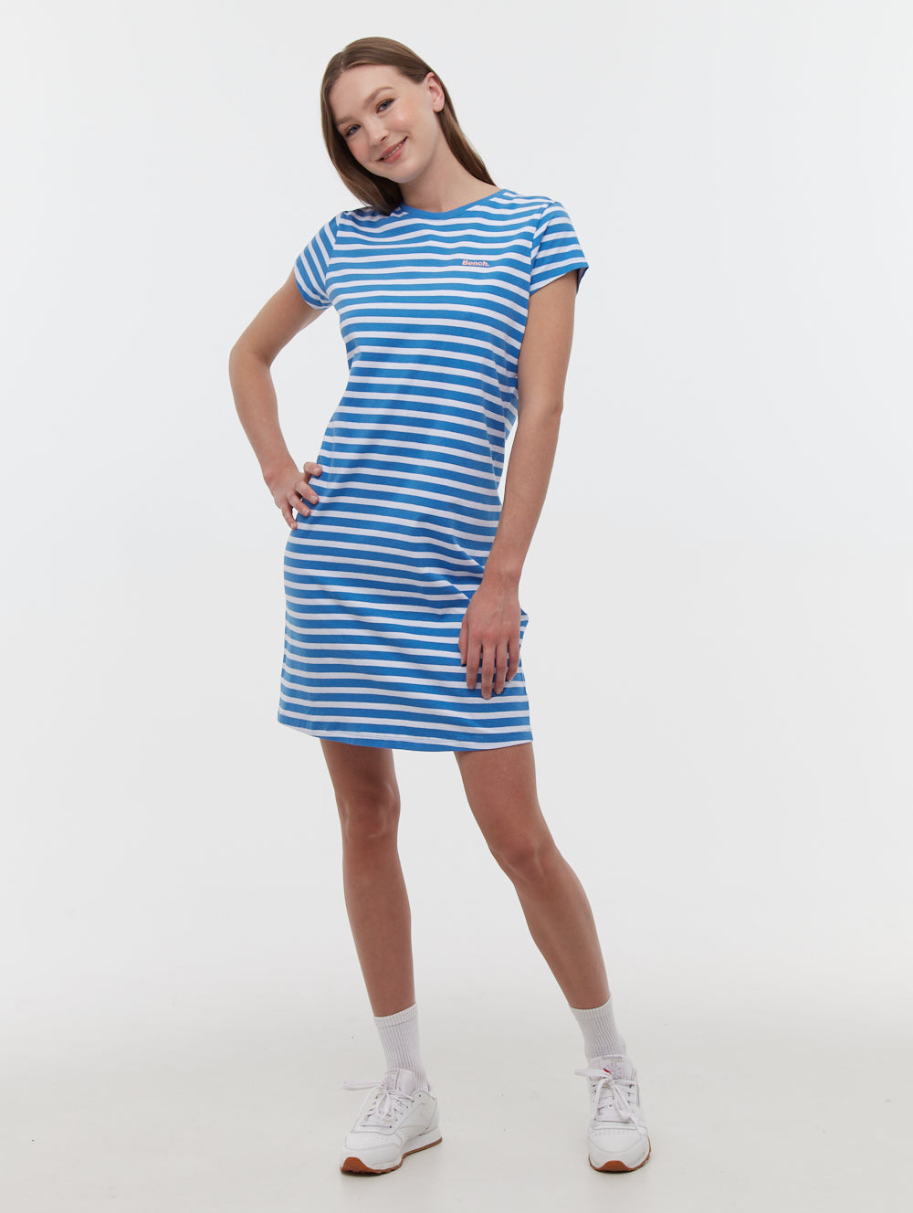 Mabelle Women's Striped T-Shirt Midi Dress - Casual Summer Flowy A-Line Dress for Beach, Vacation & Everyday Wear