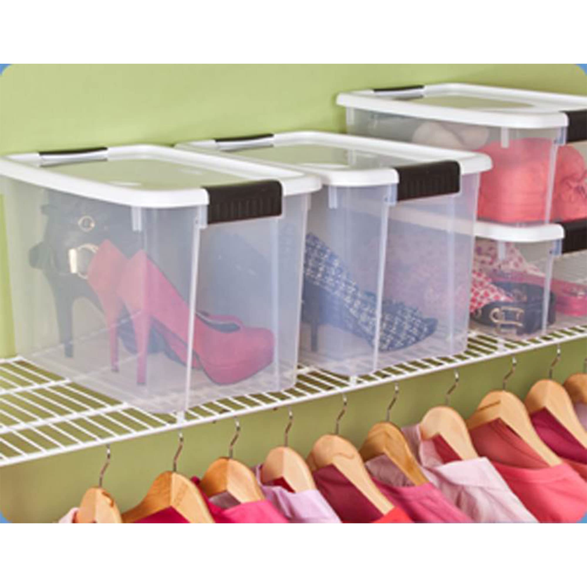 Sterilite 18-Pack 30 Quart Clear Plastic Storage Bins with Secure Latching Lids - Durable Stackable Organizer Containers for Home, Office, Closet & Garage Organization