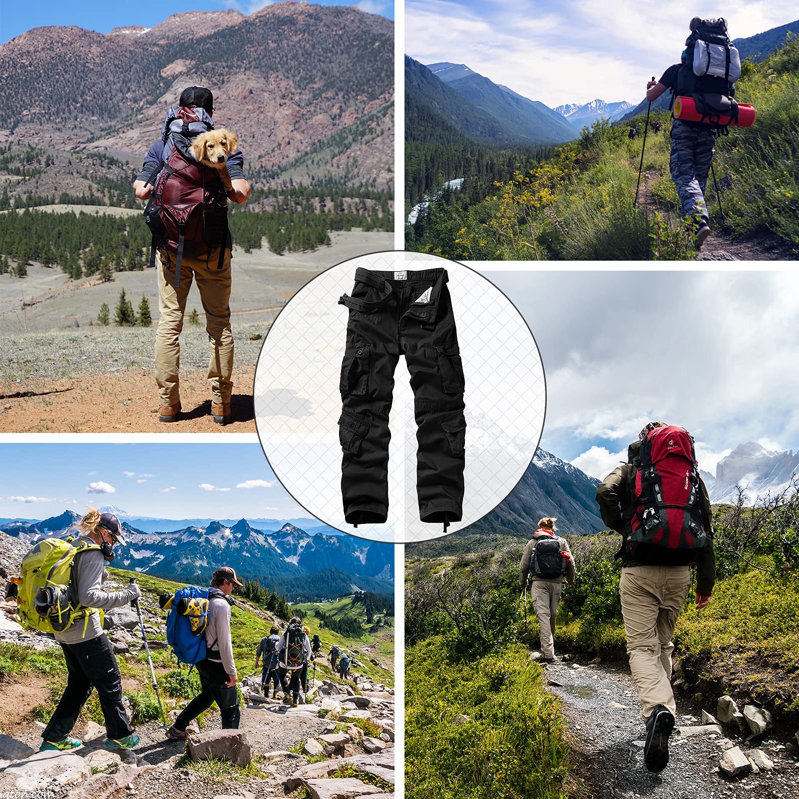 Men's Cargo Pants - Military Camo Tactical Work Pants with Multiple Pockets | Comfortable Relaxed Fit for Outdoor Activities, Hiking & Casual Wear