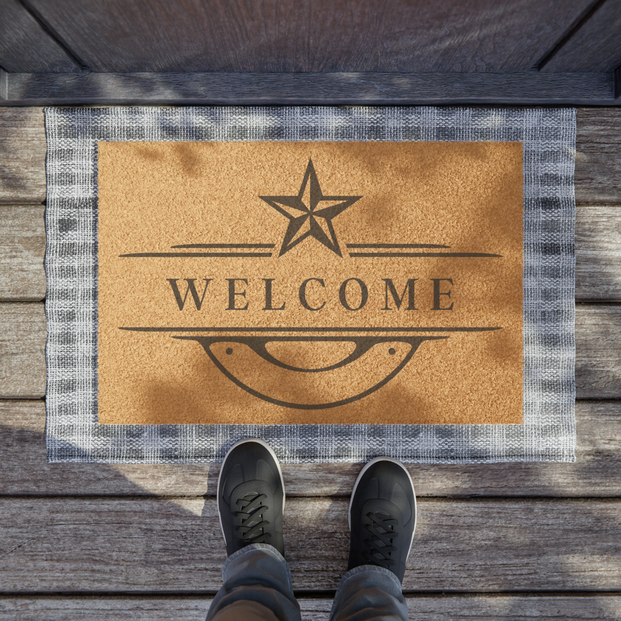 Southern Star Western Heavy Duty Coir Welcome Doormat - Durable Outdoor Entryway Rug for Home, Ranch & Cabin - Perfect for Mud, Dirt & Snow Removal