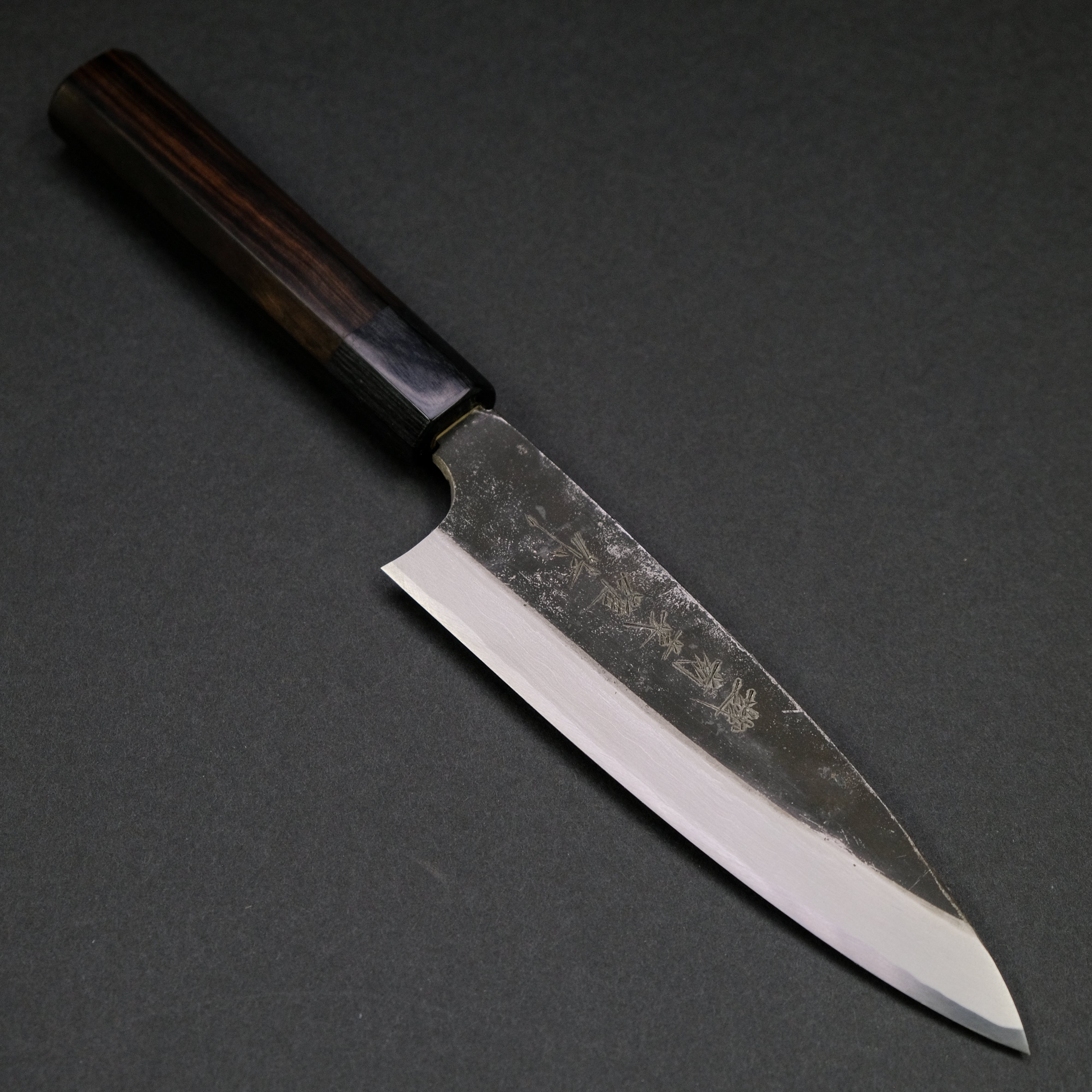 Kitaoka Blue #2 Kurouchi Funayuki 165mm Japanese Kitchen Knife with Ebony Handle - Perfect for Sushi, Sashimi & Precision Cutting