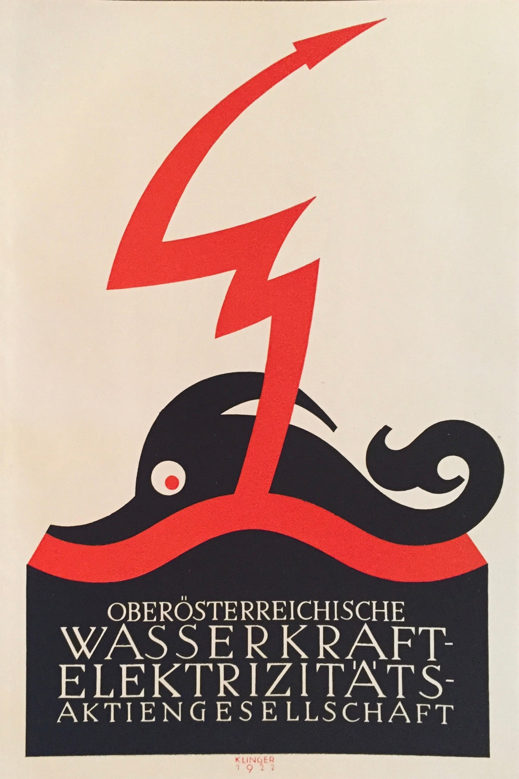 1927 German Mini Poster - Wasserkraft Elektrizität (Submarine) - Vintage Nautical Wall Art for Home & Office Decor