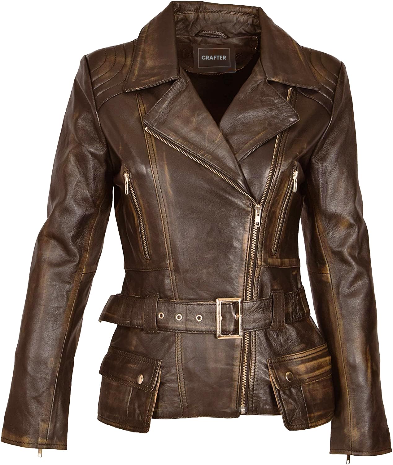 Genuine Lambskin Leather Jacket for Women - Classic Black Biker Jacket | Premium Motorcycle Jacket for Women | Stylish Outerwear for Riding, Travel & Everyday Wear