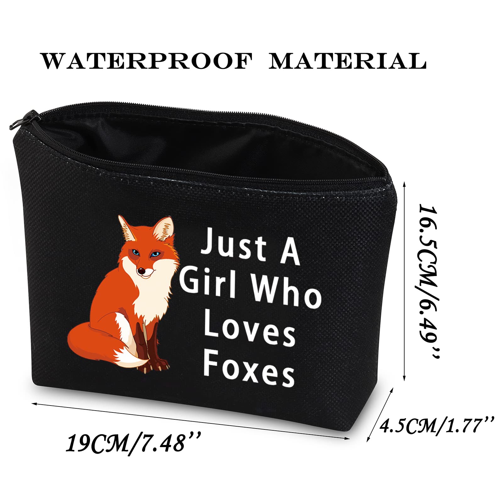 Cute Fox Cosmetic Bag - Fox Lover Gift Makeup Pouch for Women, Travel Toiletry Organizer with Fox Print - Perfect for Travel, Gym & Daily Use (BL-Loves Foxes Bag)