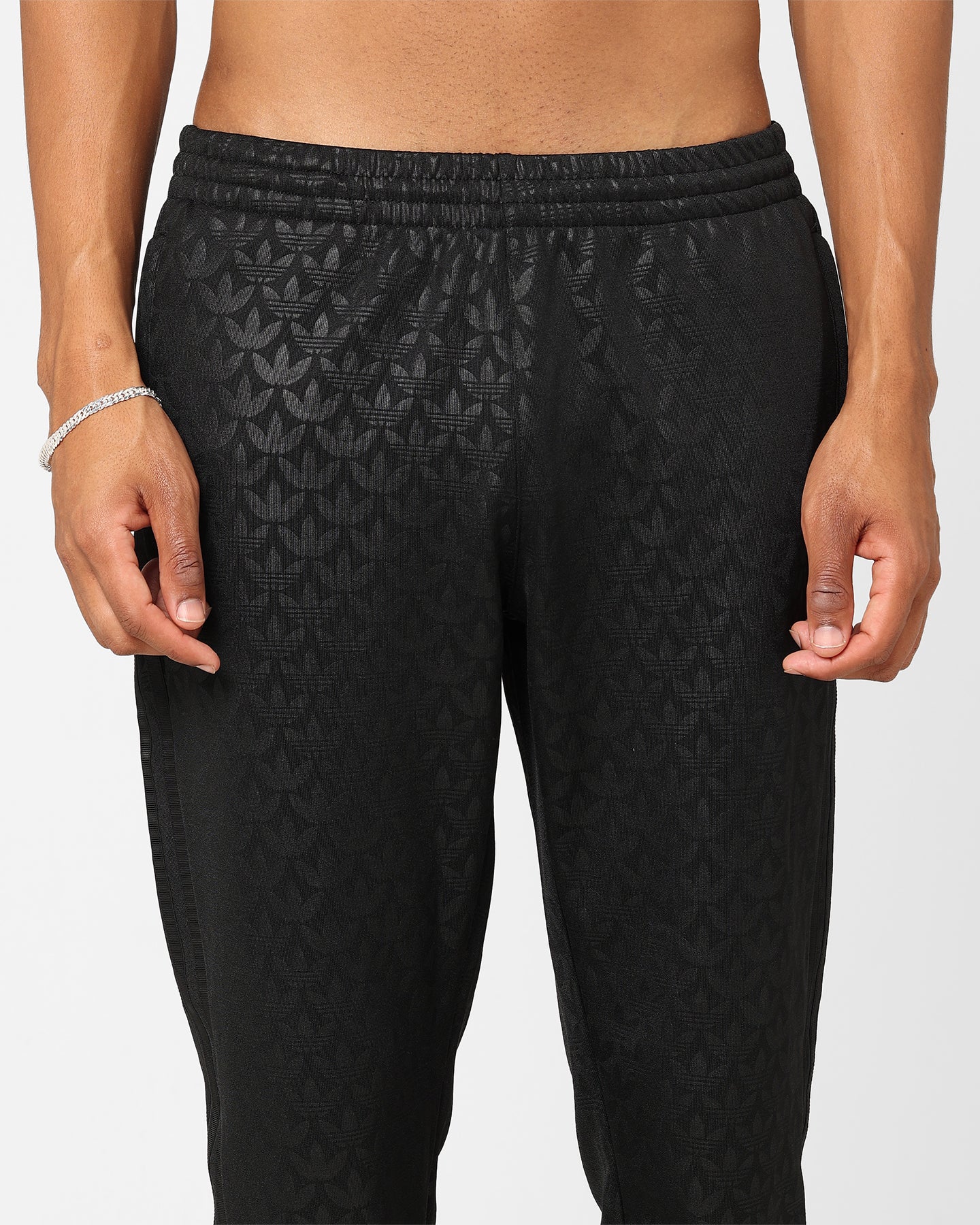 Adidas Adicolor Monogram Straight Track Pants for Men - Black Athletic Joggers for Running, Gym & Casual Wear