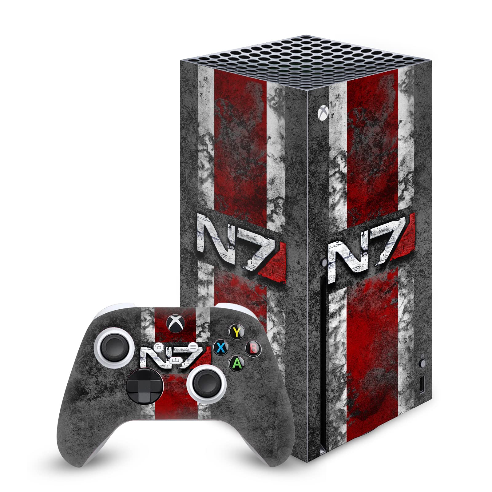 Officially Licensed Mass Effect N7 Logo Vinyl Sticker - Compatible with Xbox Series X Console & Controller - Gaming Skin Decal Cover for Xbox Accessories - Perfect for Gamers and Sci-Fi Fans