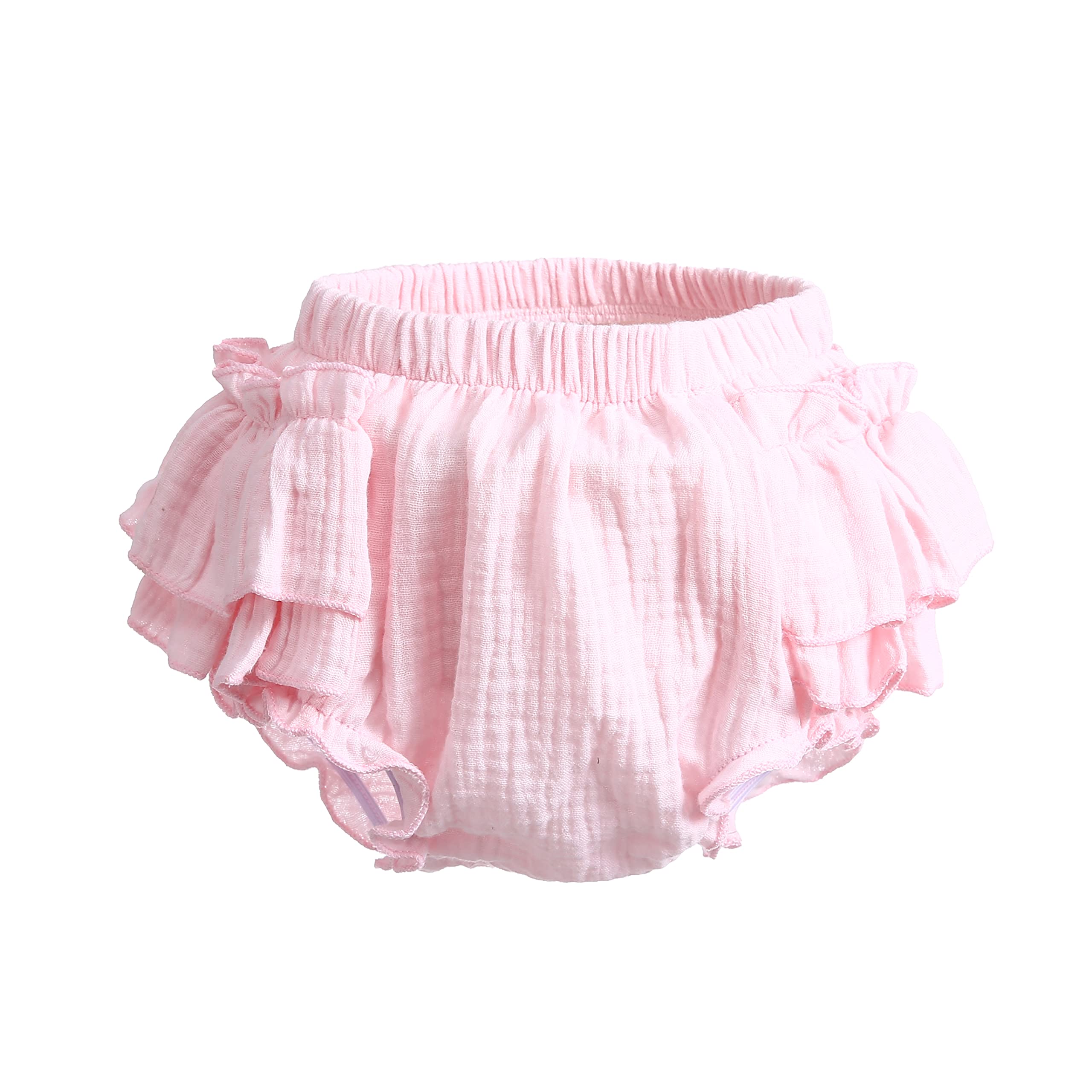 Newborn Baby Girl Cotton Bloomers & Bows Set - Soft Ruffle Shorts, Diaper Covers & Headband - Perfect for Photoshoots, Birthday Outfits & Special Occasions