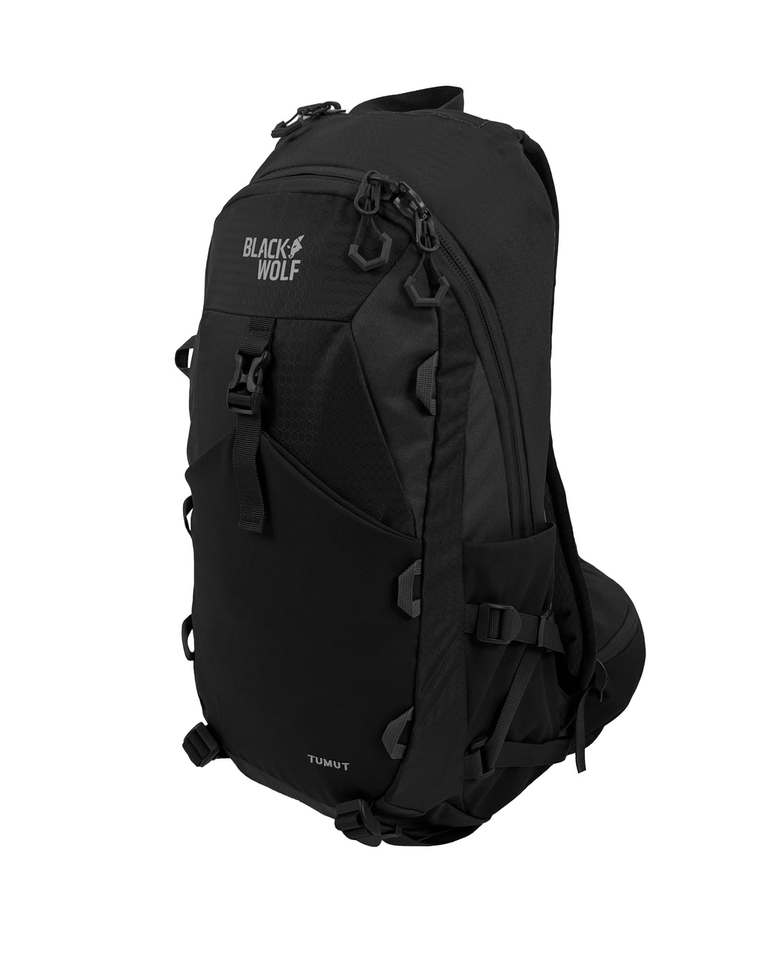 Black Wolf Tumut 25L Backpack - Lightweight Hiking Backpack for Men & Women, Water-Resistant Daypack for Outdoor Adventures, Travel & Camping