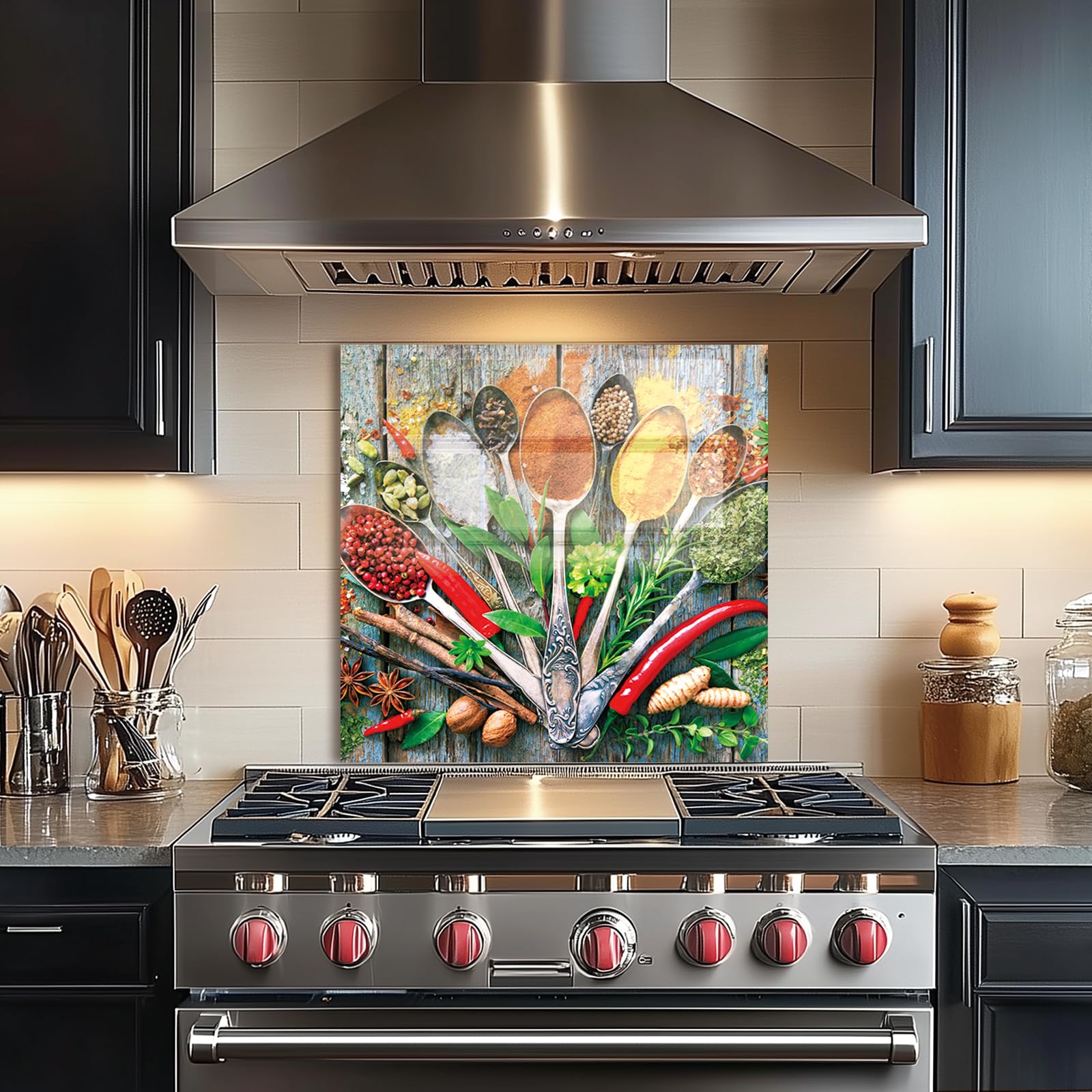 Premium Tempered Glass Kitchen Backsplash Splash Guard - 31.5