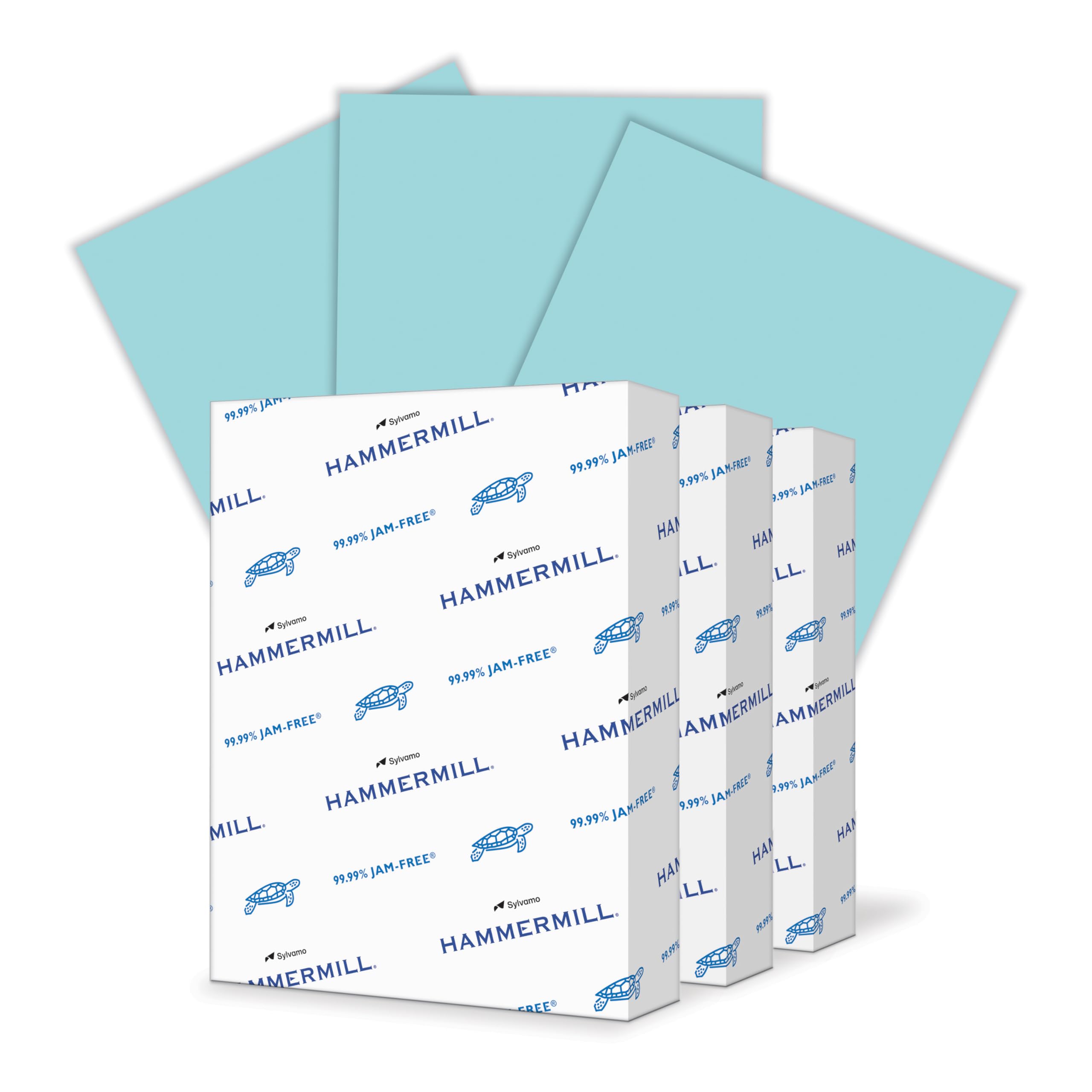Hammermill 20 lb Blue Colored Printer Paper, 8.5 x 11 Inches - 3 Reams (1,500 Sheets) | Pastel Paper for School, Office & Craft Projects | Made in USA
