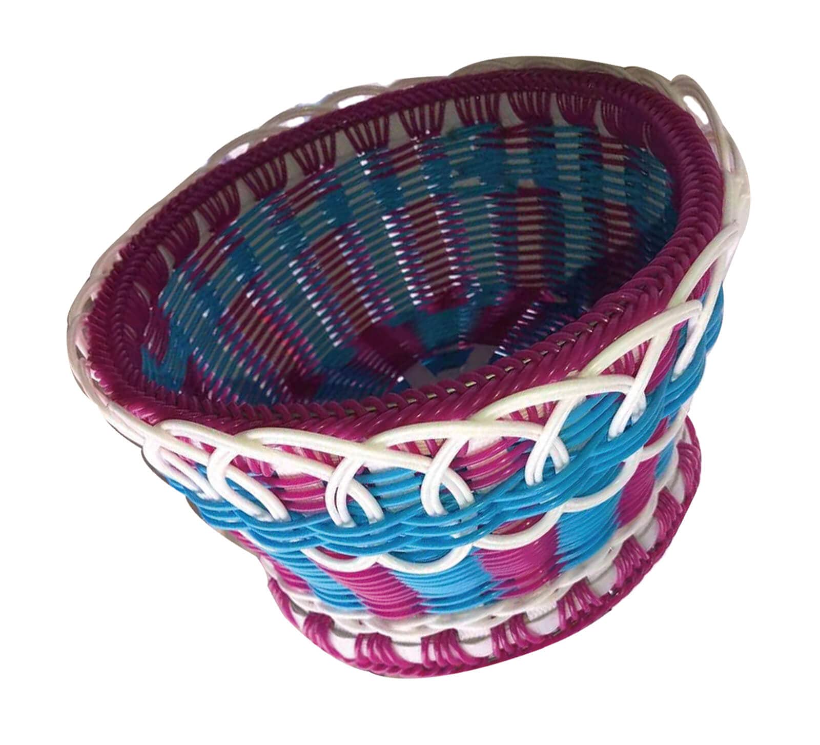 Eco-Friendly Woven Plastic Fruit Basket - Storage & Gift Basket, Easy to Clean, Stylish Home Decor for Kitchen, Dining Room or Party Serving - Style 1
