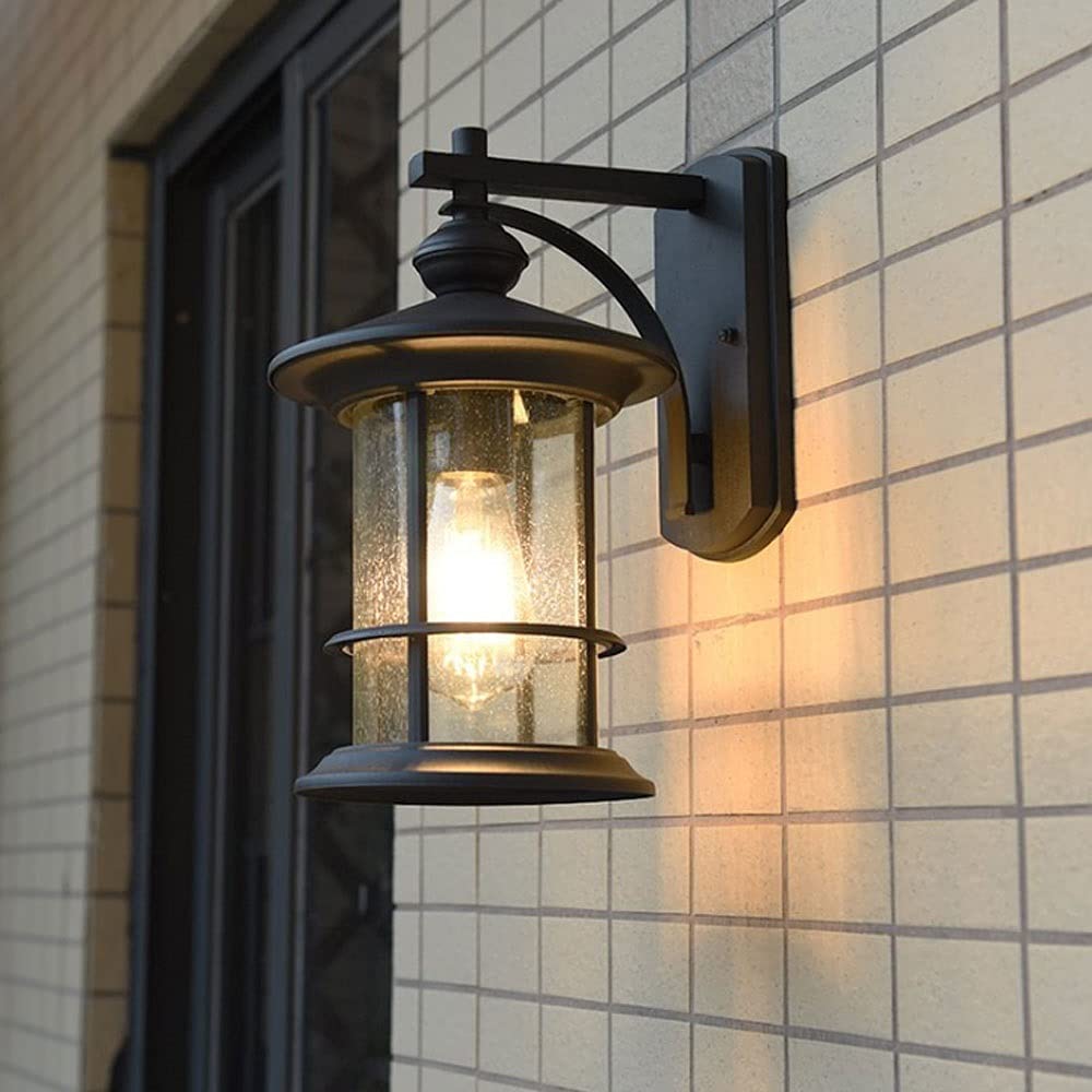Vintage European Bronze Red Aluminum Wall Lantern - Waterproof Outdoor Garden Sconce Light with E27 Socket for Patio, Balcony, Porch, Villa Decor | Perfect for Traditional & Retro Home Lighting