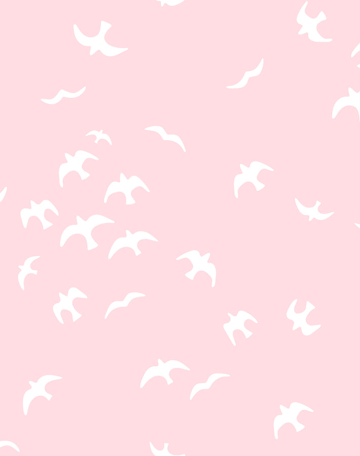 Gulls Wallpaper by Tea Collection - Ballet Slipper Pink Floral Design | Perfect for Nursery, Bedroom & Bathroom Decor