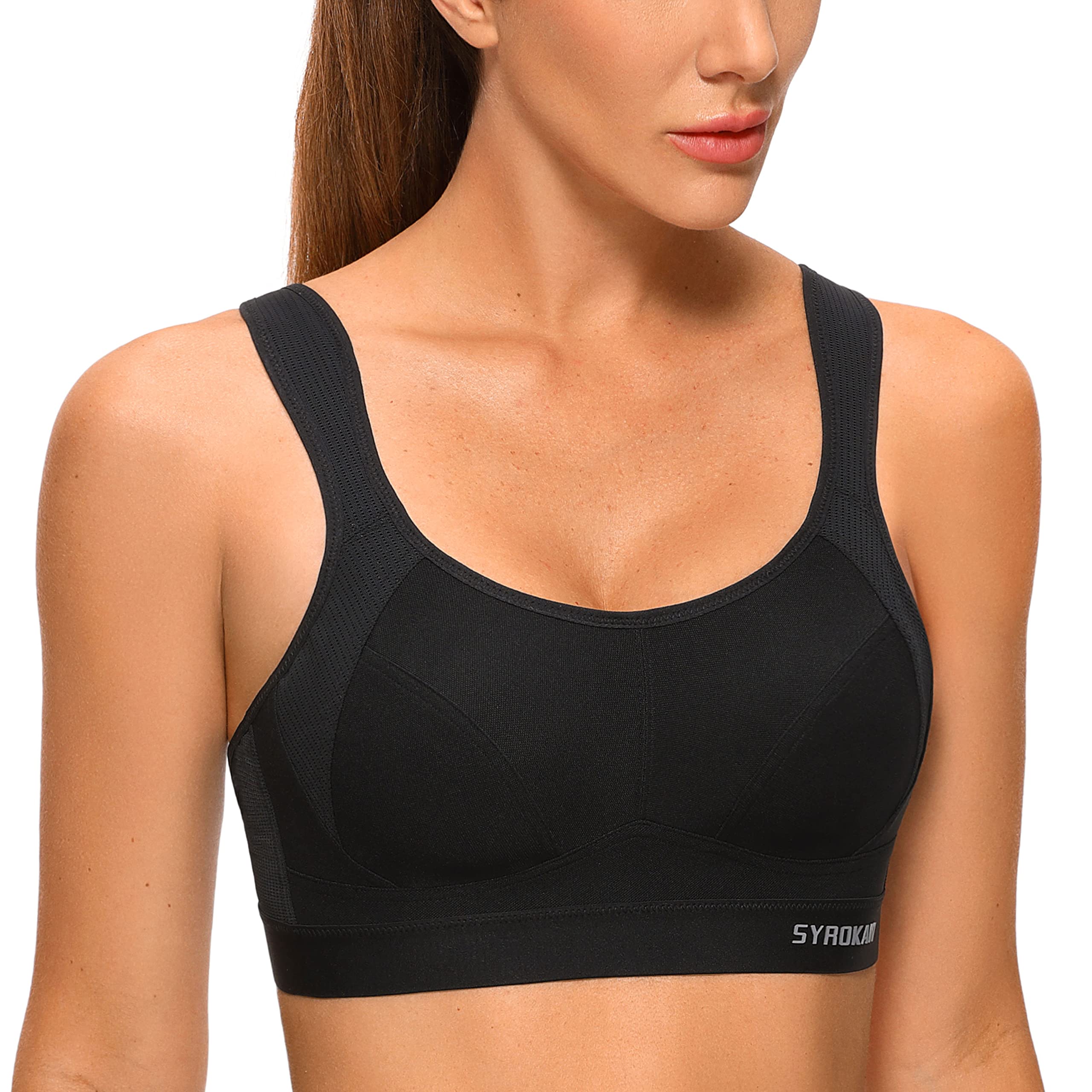SYROKAN High Impact Sports Bras for Women - Adjustable Wireless Workout Bra with Maximum Support & No Bounce - Perfect for Running, Gym, Yoga & High-Intensity Training