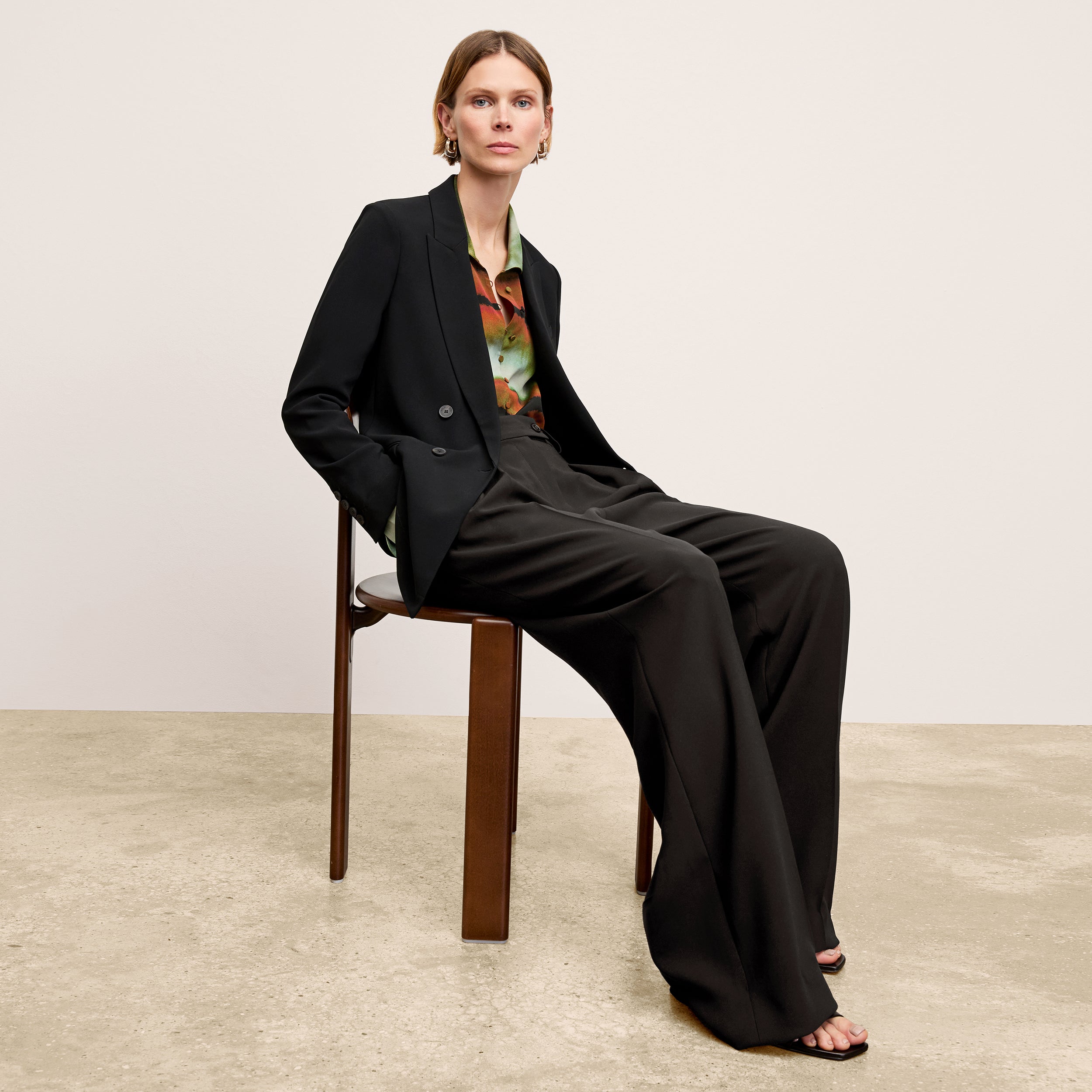 Bia Pleated Trousers for Women - Everyday Crease Resistant Black Dress Pants for Work & Office Wear