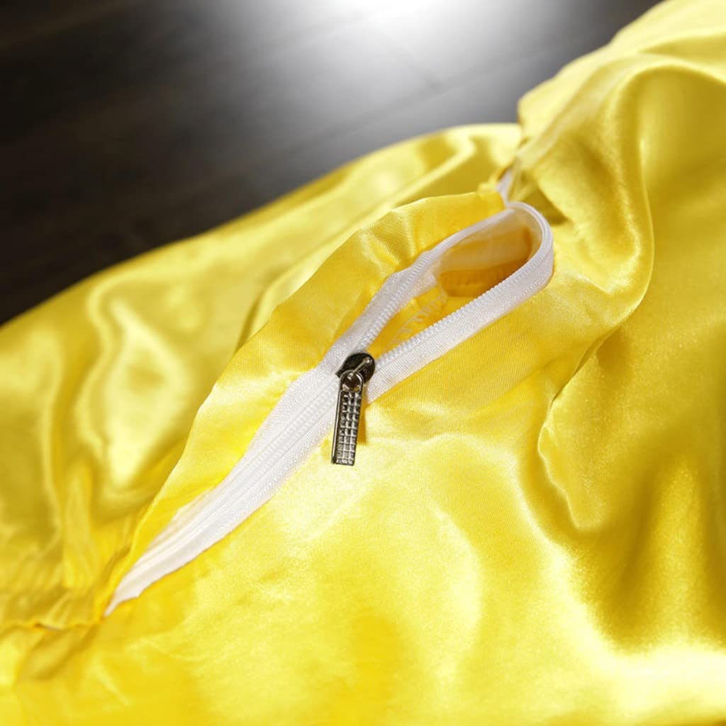 Feelyou Luxury Silk Satin Bedding Set - Twin Size Yellow Silky Duvet Cover & Pillowcase - Ultra Soft Comforter Cover for Adults - Elegant Bedroom Decor - Perfect for Master Bedrooms, Guest Rooms & Luxury Hotels