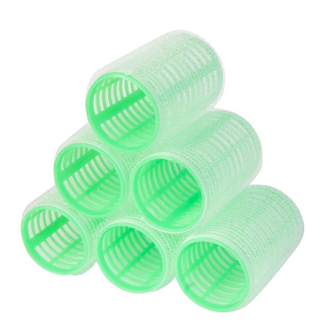 GUBB Large Hair Rollers Set of 6 - Green Hair Curlers for Easy Styling & Gorgeous Curls - Lightweight Portable Curling Tools for All Hair Types - Salon Quality Results at Home - Perfect for Daily Styling, Parties & Special Occasions
