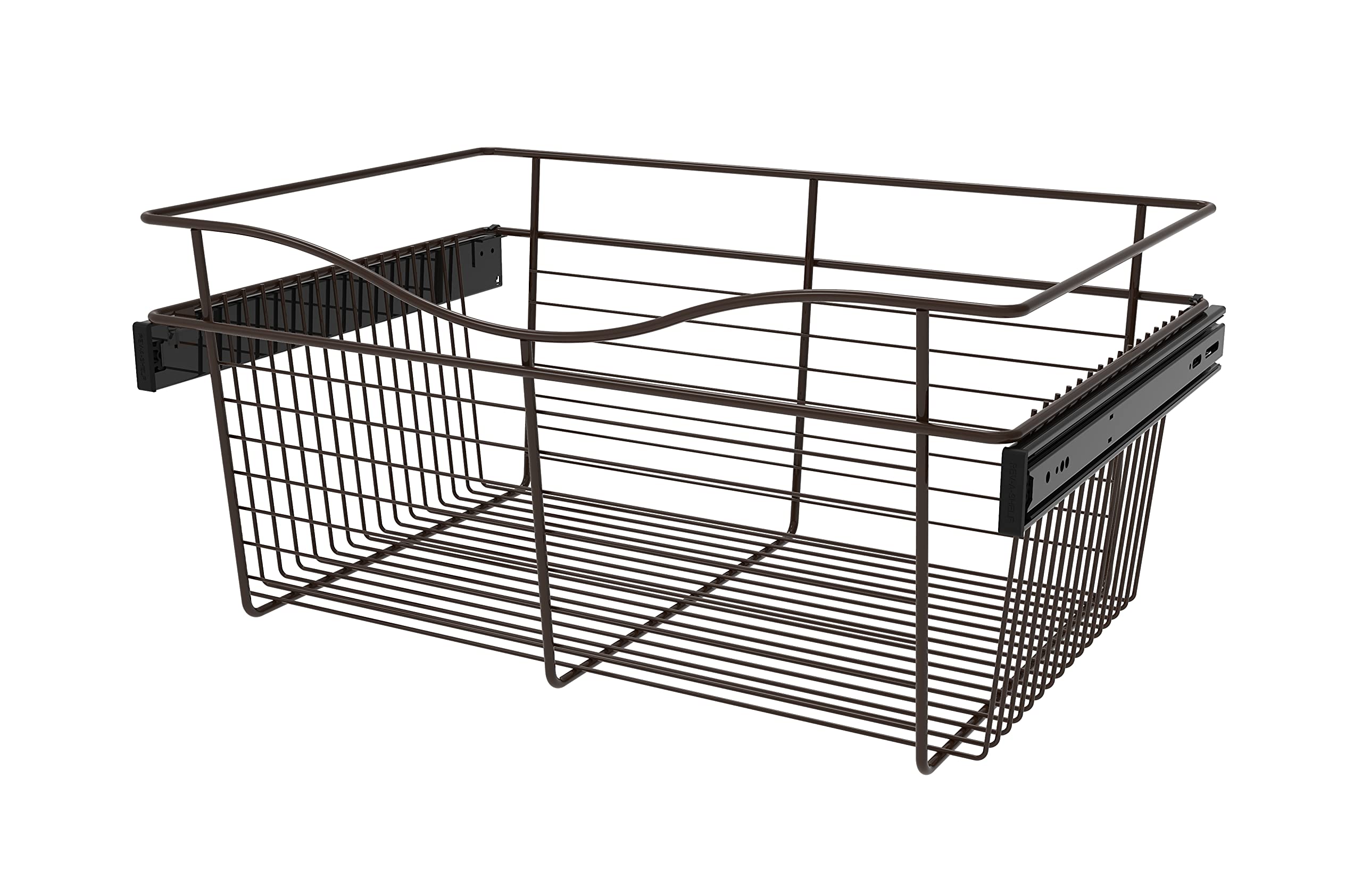 Rev-A-Shelf CB-241611ORB-1 Oil Rubbed Bronze Closet Pull-Out Basket - Space Saving Organizer for Bedroom, Bathroom & Pantry Storage