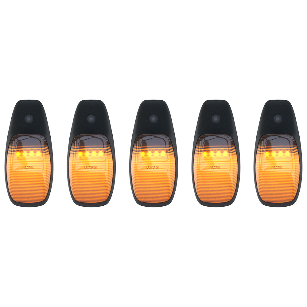 Dodge RAM HD 2500/3500 19-25 5-Piece Cab Roof LED Light Kit with Smoked Amber Lens - Direct OEM Replacement for Factory Cab Roof Lights - Perfect for Off-Roading, Night Driving & Enhanced Vehicle Visibility