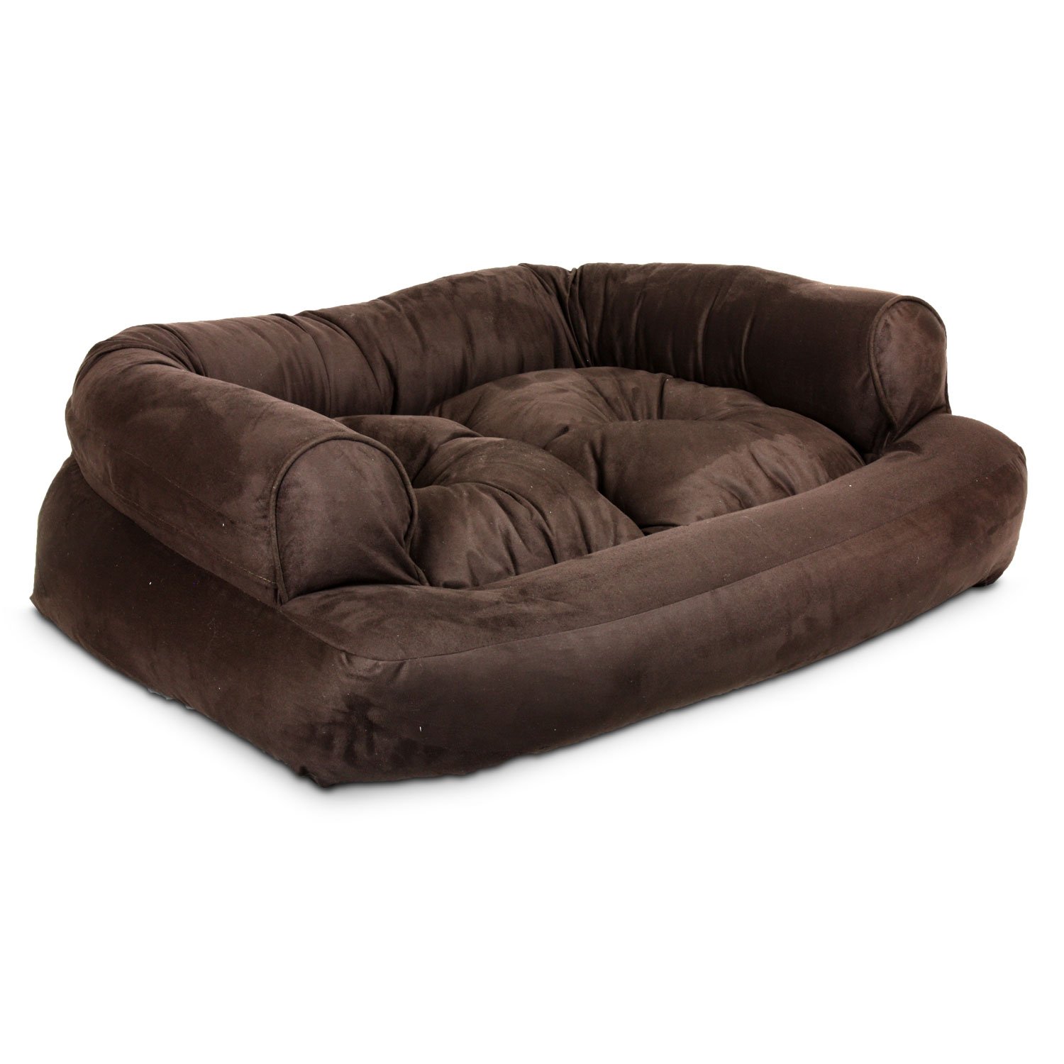 Premium Snoozer Overstuffed Luxury Pet Sofa for Large Dogs - Plush Hot Fudge Brown Orthopedic Support - Perfect for Living Room, Bedroom & Pet-Friendly Spaces