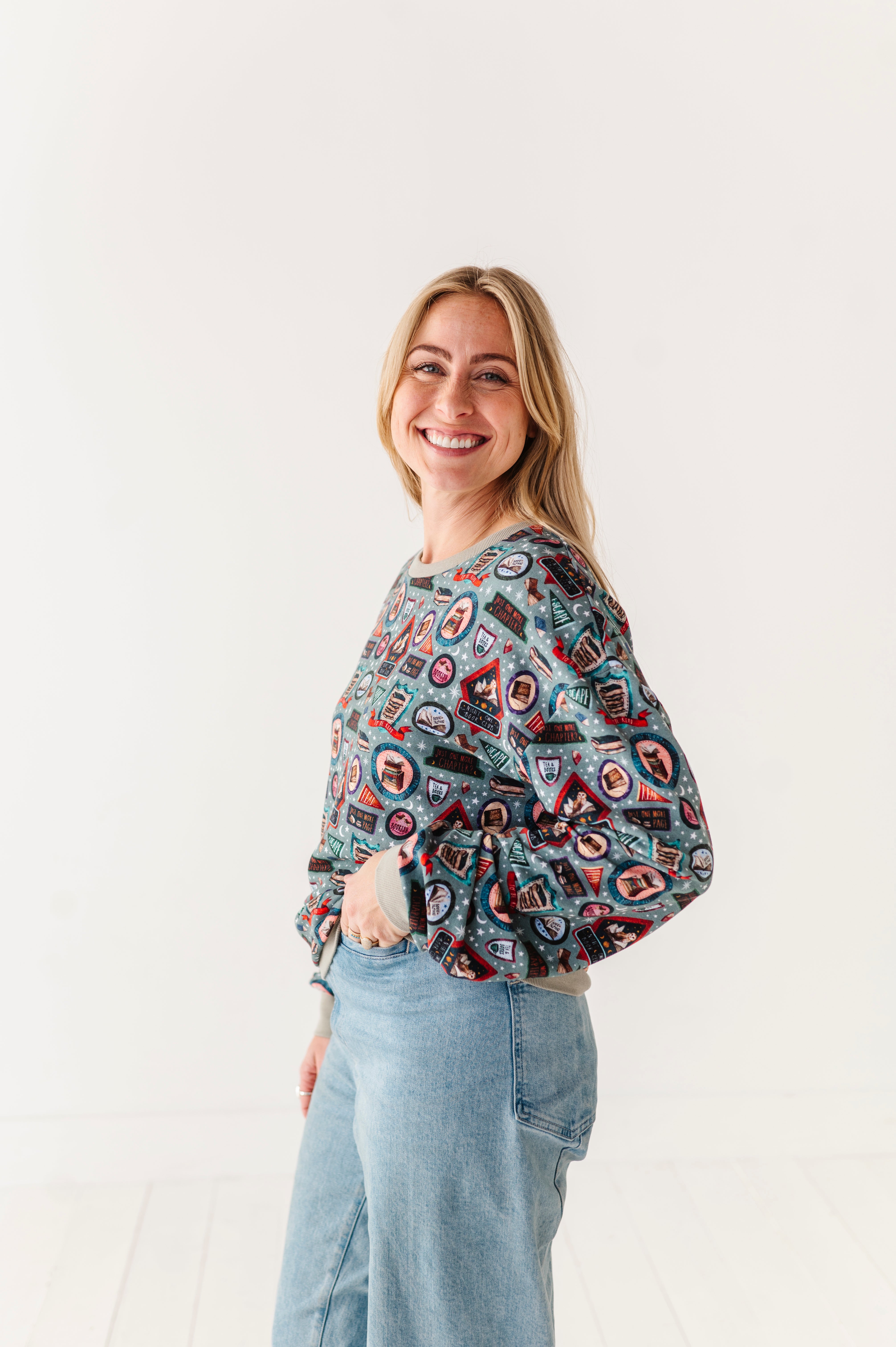 Late Night Book Club Adult Sweatshirt - Cozy Reading Sweater for Book Lovers - Perfect for Book Clubs, Library Visits & Relaxing Evenings