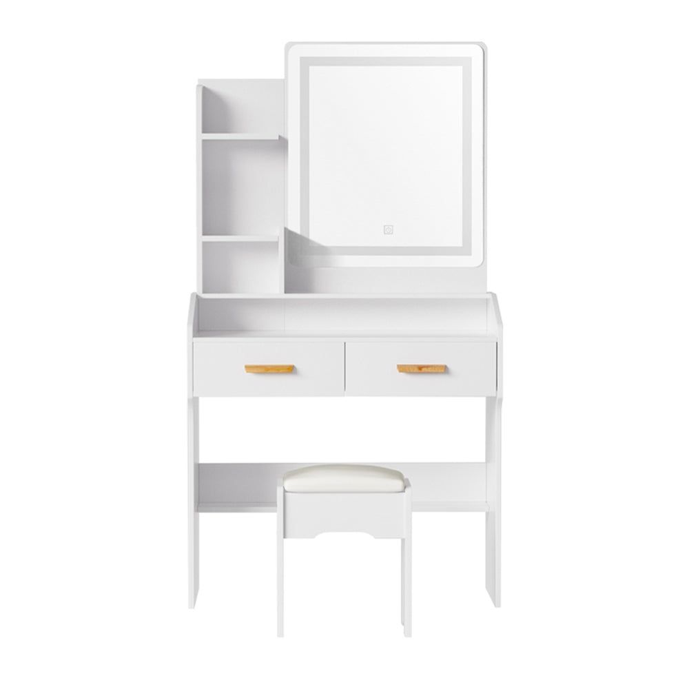 Artiss White Doria Vanity Dressing Table Set with LED Mirror and Stool - Perfect for Bedroom Makeup & Beauty Organization