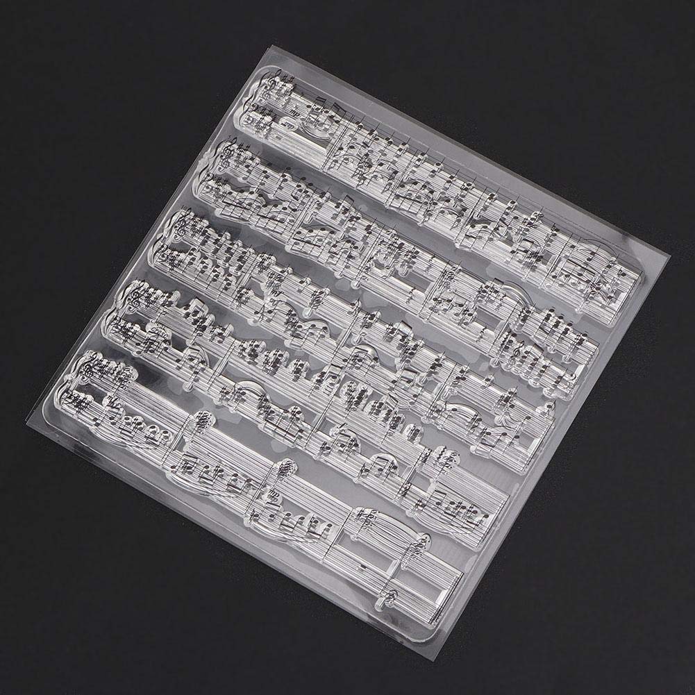 Transparent Rubber Stamp Set for DIY Scrapbooking & Card Making - Music Symbol Stamps, Embossing Templates, Photo Album Decor - Perfect for Journals, Bullet Diaries, and Craft Projects