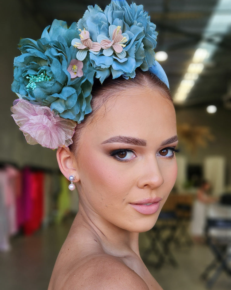 Race Day Crown & Fascinators Floral Headband - Elegant Kitty at Kezani Design for Weddings, Derby Parties & Special Events