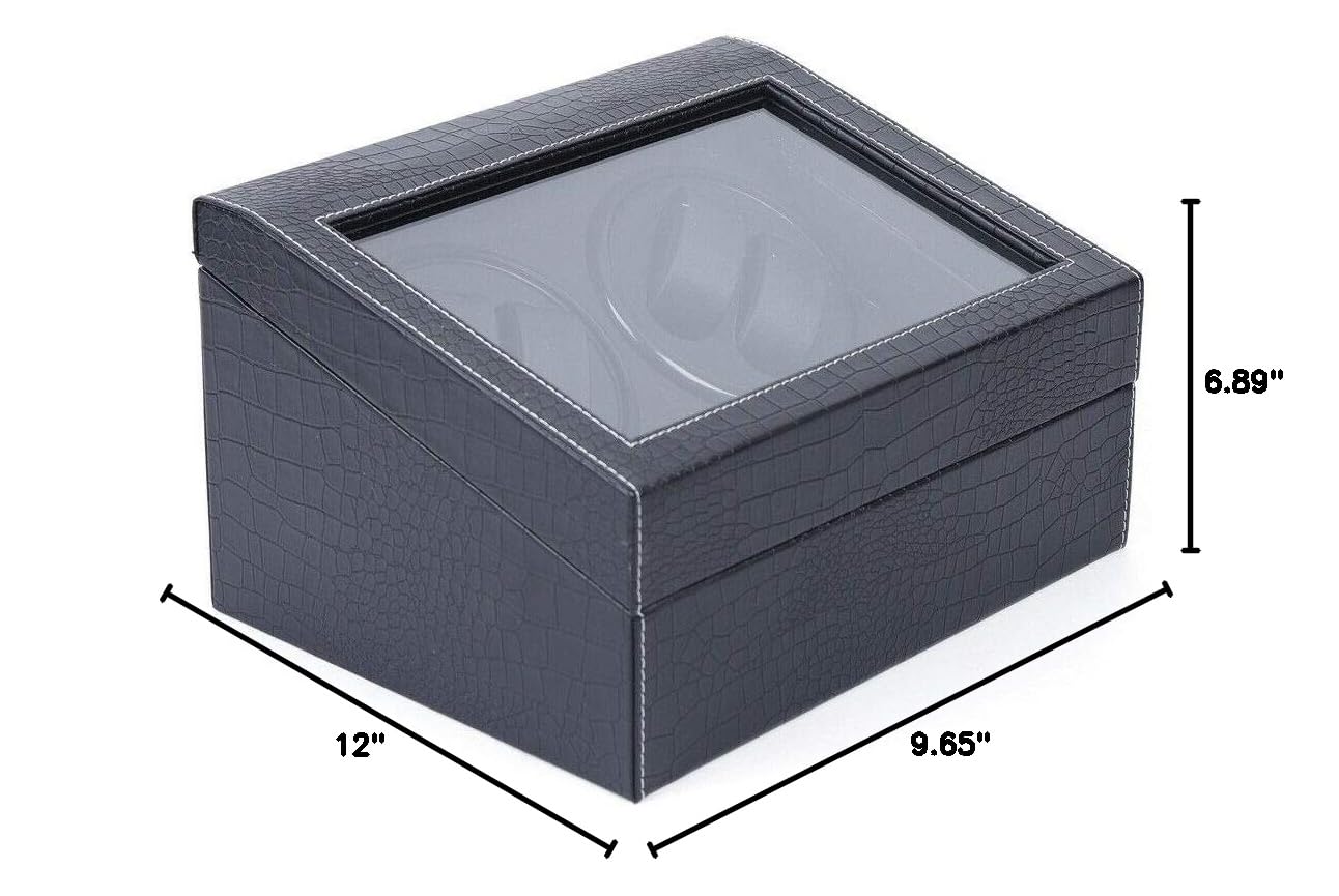 TBVECHI Luxury Automatic Watch Winder & Display Box - 4+6 Watch Storage Case for Men & Women - Perfect for Watch Collectors & Gift Giving - Black (Ideal for Home, Office & Travel Use)