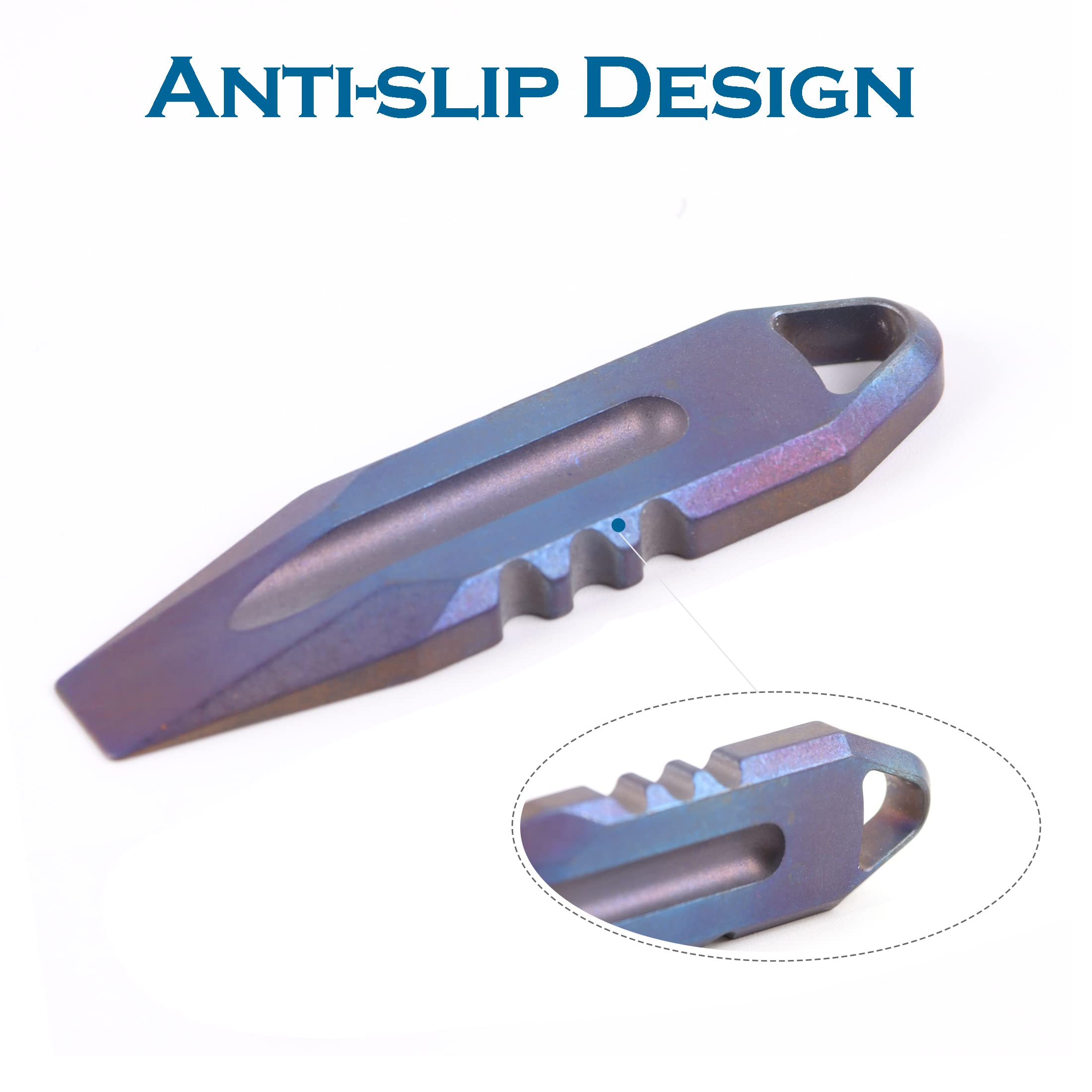 Titanium EDC Pry Bar - Portable Mini Keychain Tool for Survival, Camping & Everyday Carry (Blue) - Perfect for Outdoor Adventures, DIY Projects & Emergency Situations