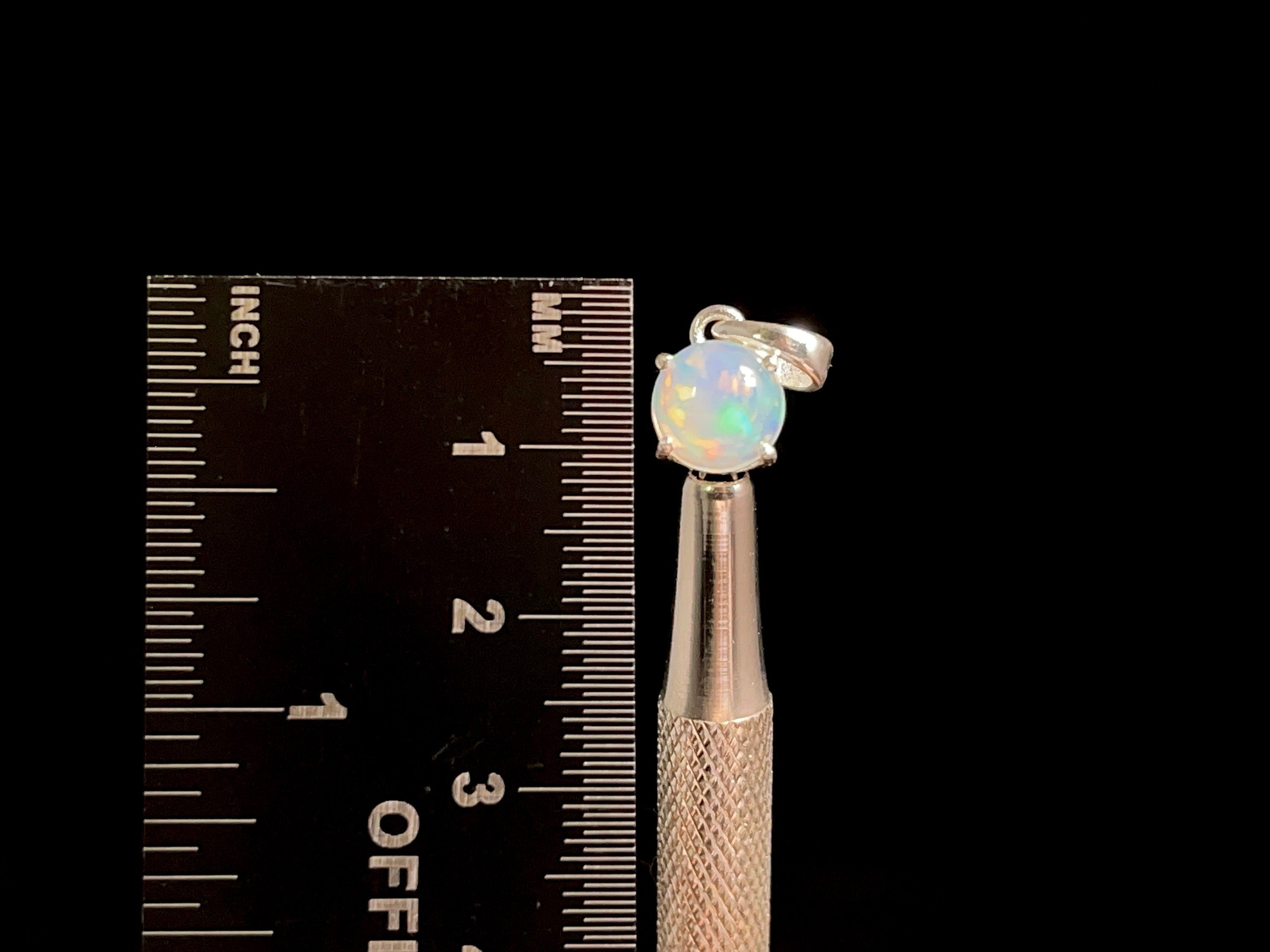 8mm Round Opal Pendant Necklace - Sterling Silver Welo Opal Cabochon, Birthstone Jewelry Gift for Women | Perfect for Weddings, Anniversaries & Everyday Elegance
