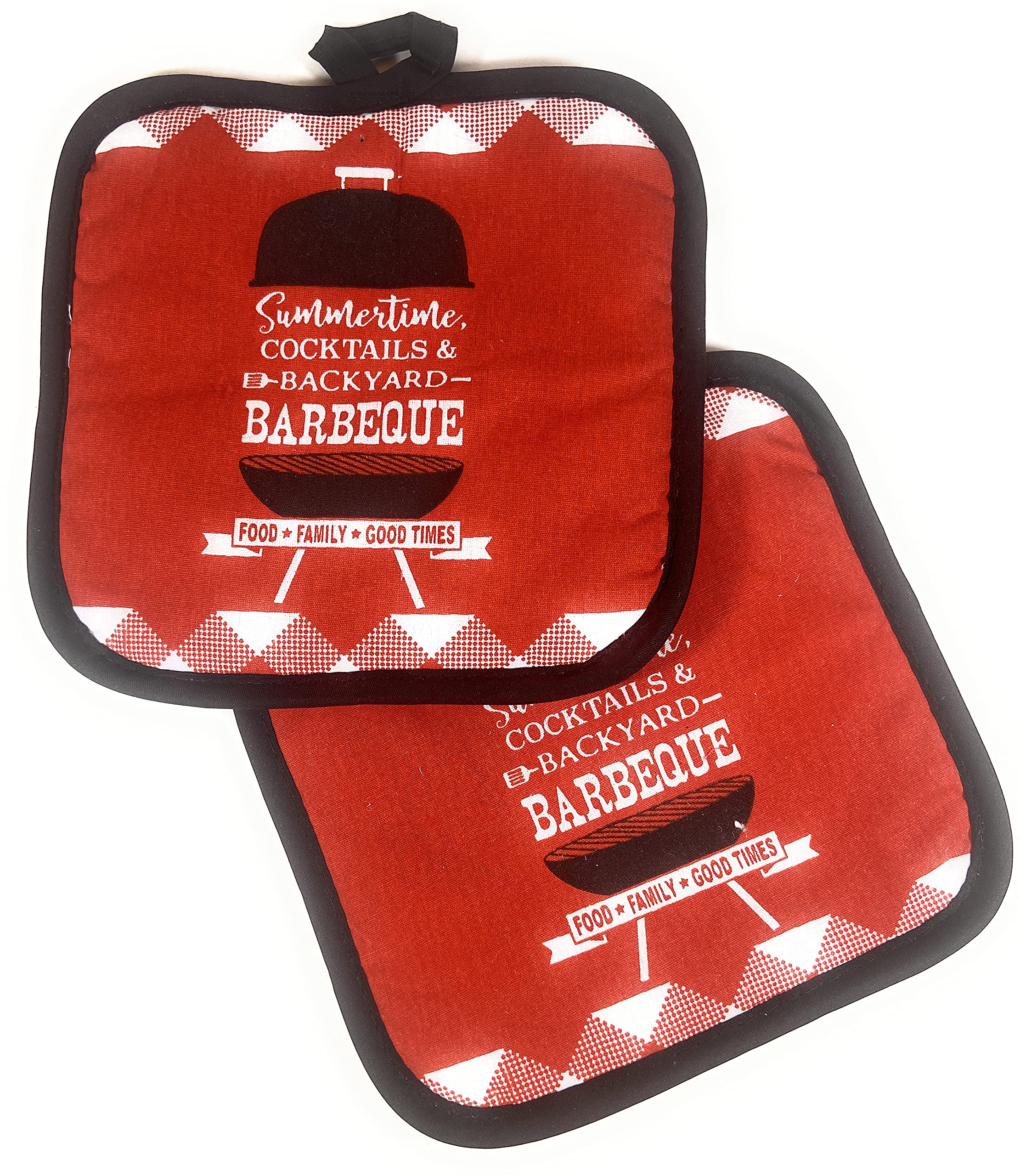 Heat Resistant Oven Mitts and Pot Holders Set with Kitchen Towels - Soft Cooking Gloves for Baking, Grilling & BBQ - 4pc Kitchen Accessories for Summer Cocktails & Backyard Parties