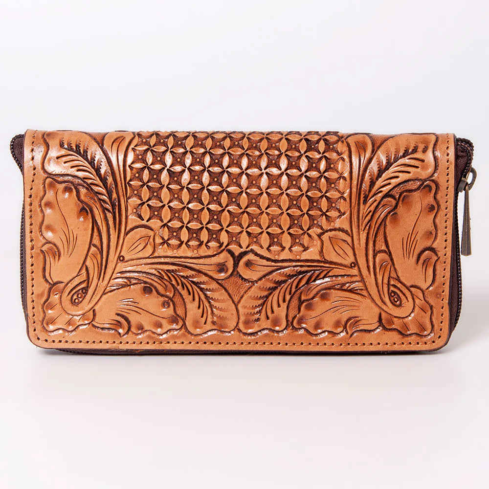 Genuine Leather American Darling Tooled Stamped Wallet for Men & Women - Stylish Bifold Wallet with RFID Protection for Everyday Use & Travel