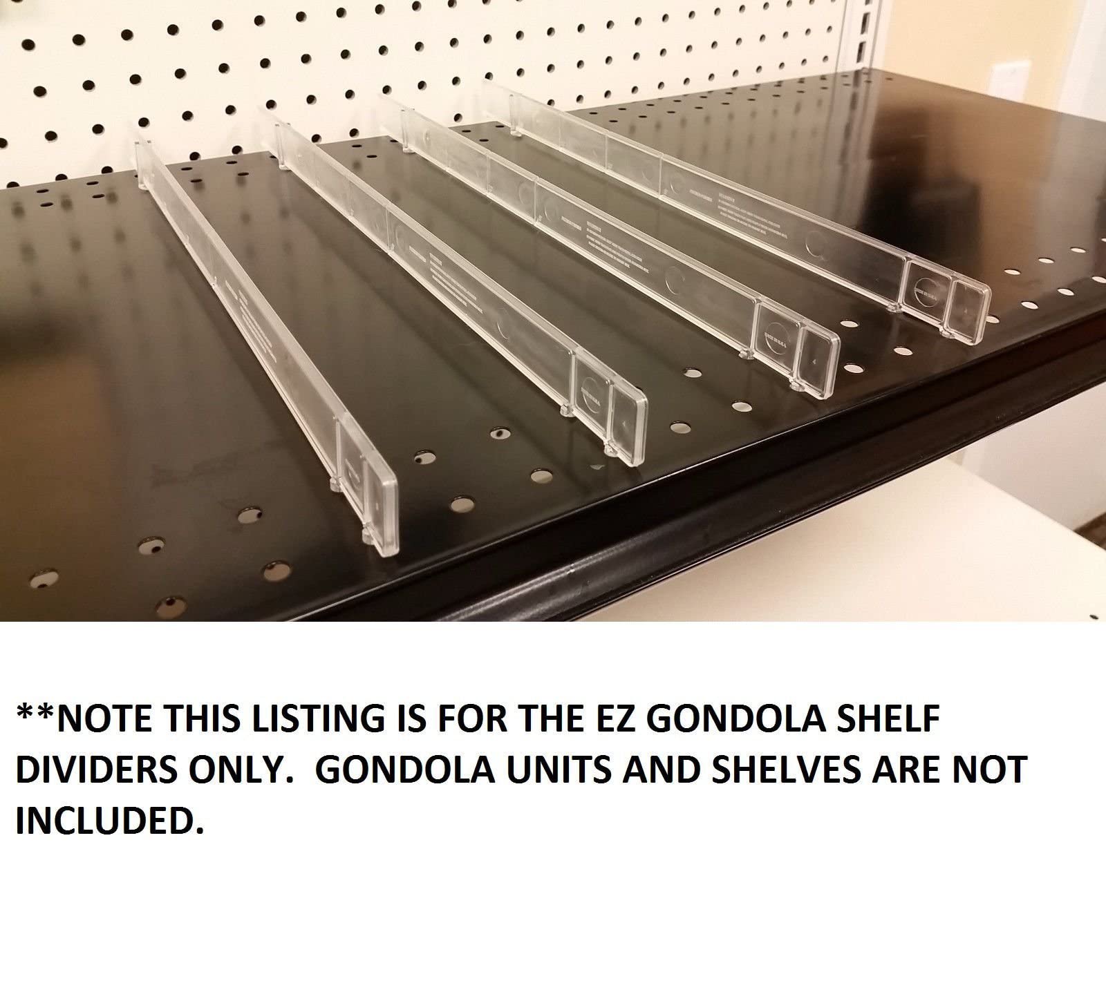 Universal Clear Plastic Gondola Shelf Dividers - 100 Pack Fits All Gondola Shelving up to 16