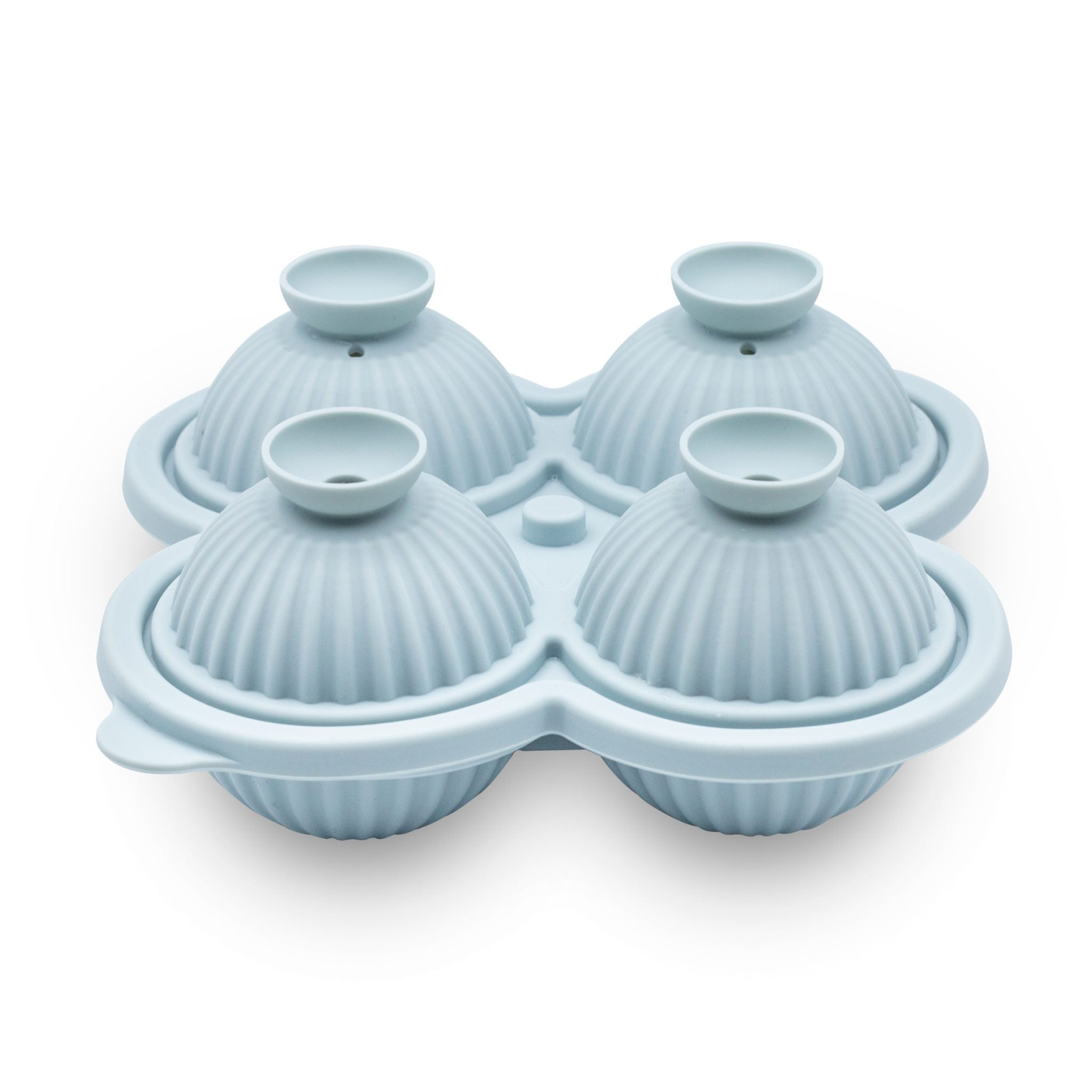 DESIGNSTUFF Sphere Ice Cube Tray with Ripple Design - Ice Blue Silicone Mold for Cocktails, Whiskey & Beverages - Perfect for Parties, Home Bars & Gifts