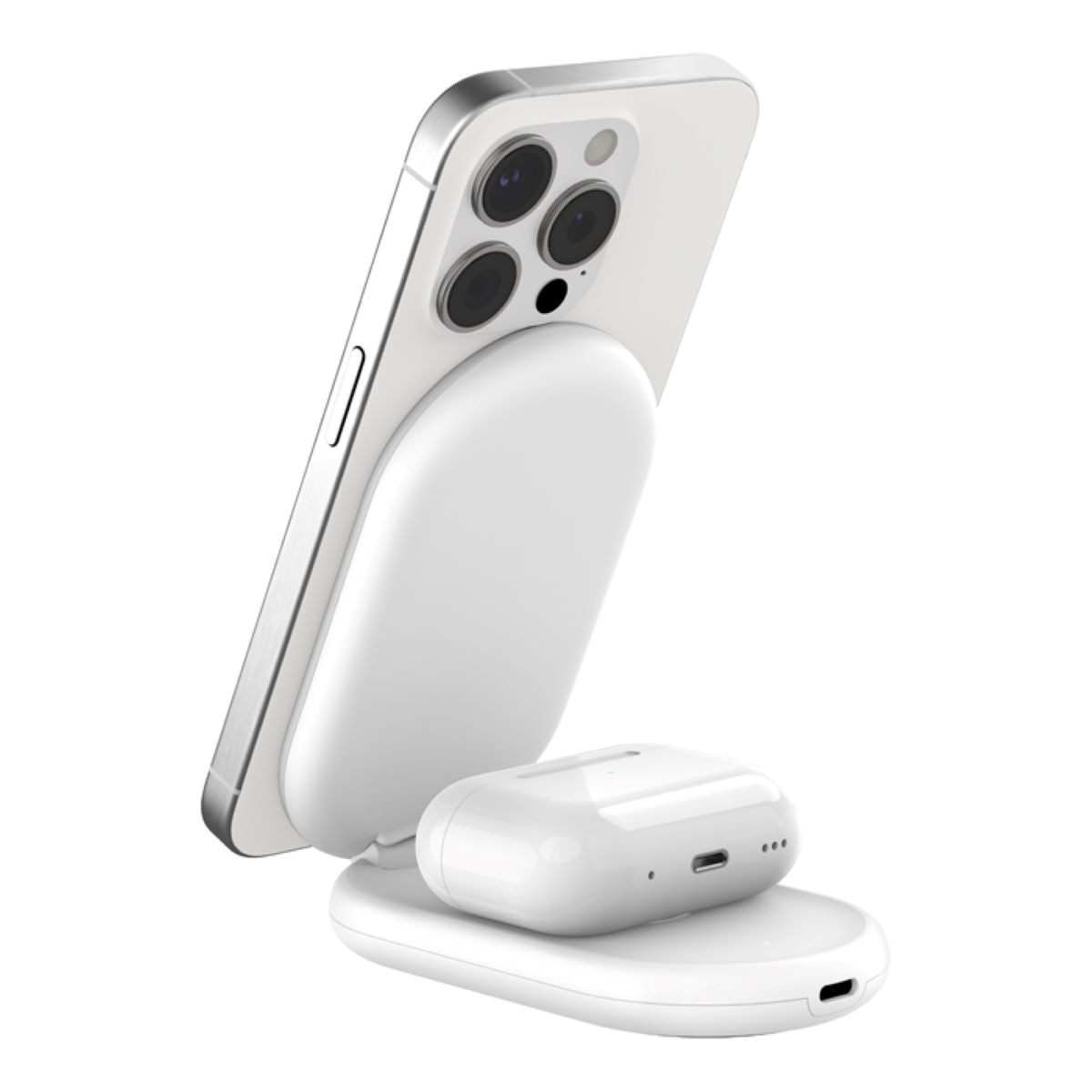Belkin BoostCharge 2-in-1 Qi2 Magnetic Foldable Wireless Charger 15W - Fast Charging for iPhone & Android - Perfect for Bedside, Office & Travel