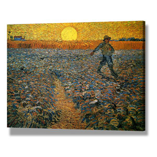 Vincent Van Gogh Fishing Boats at Sea Wall Art Decor - Canvas Print for Living Room, Bedroom & Office - Coastal Nautical Home Decor