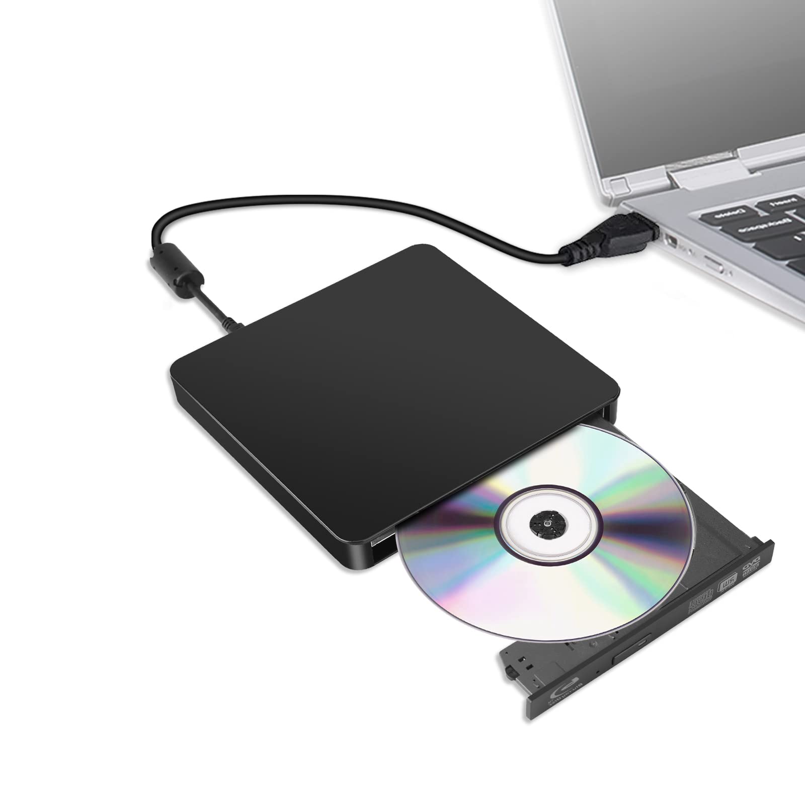 VSVABEFV USB 3.0 External DVD Blu-ray Burner - BD-RE/CD-RW Drive with 3D Playback for Mac & PC - Perfect for Laptop, Desktop, Home Theater & Office Use
